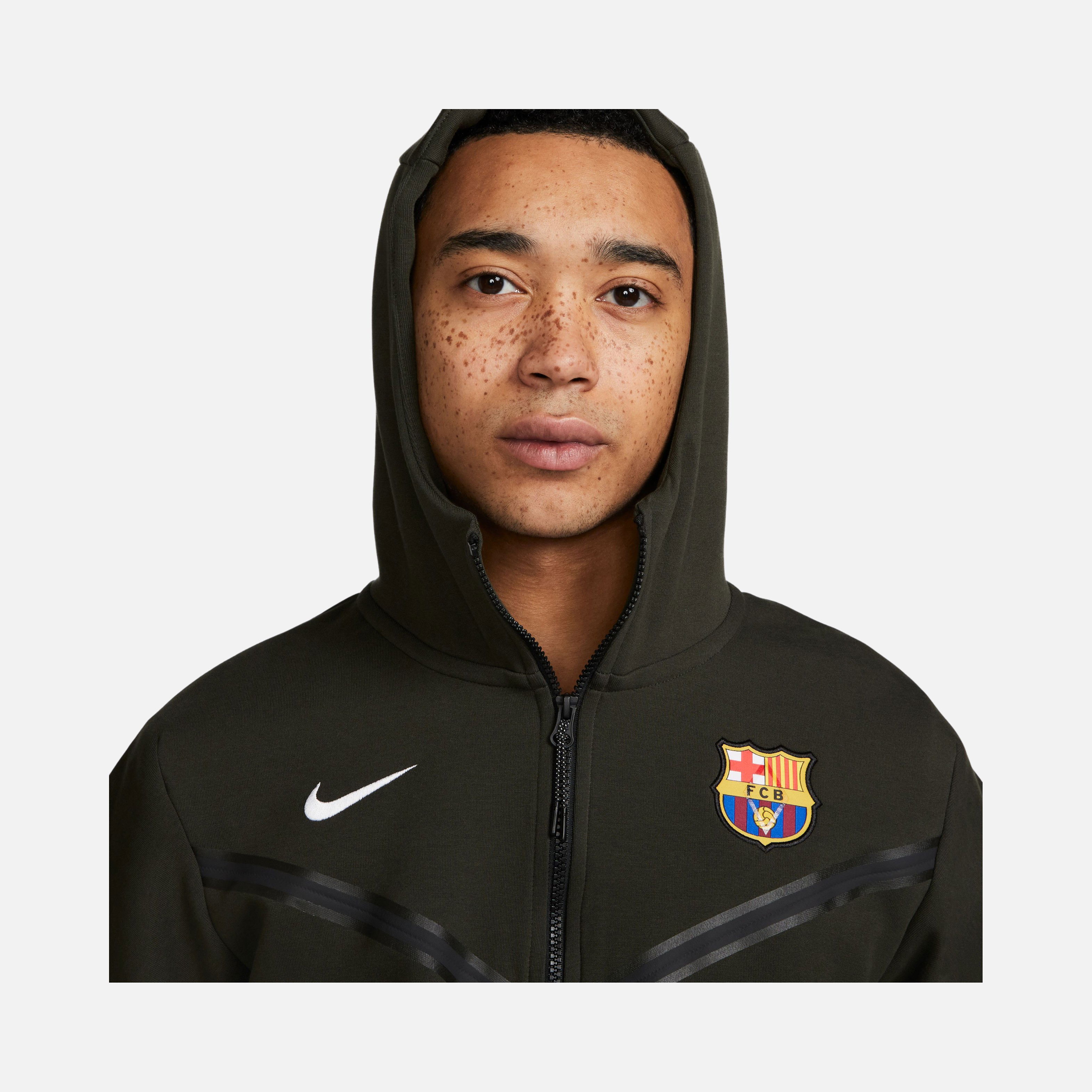 Nike FC Barcelona Tech Fleece Windrunner Full-Zip Hoodie Erkek Sweatshirt