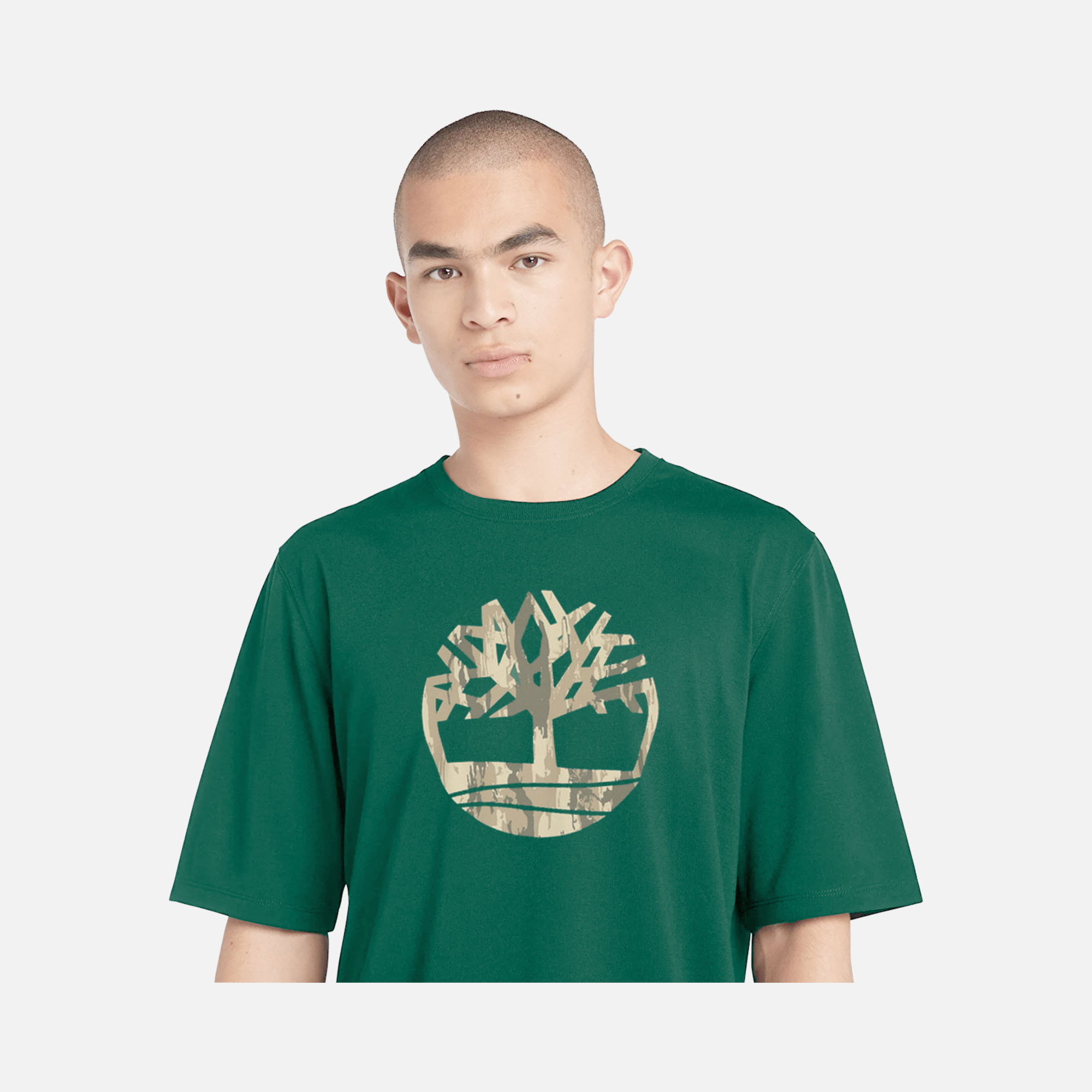 Timberland Sportswear Camouflage Tree Logo Graphic SS24 Short-Sleeve Erkek Tişört
