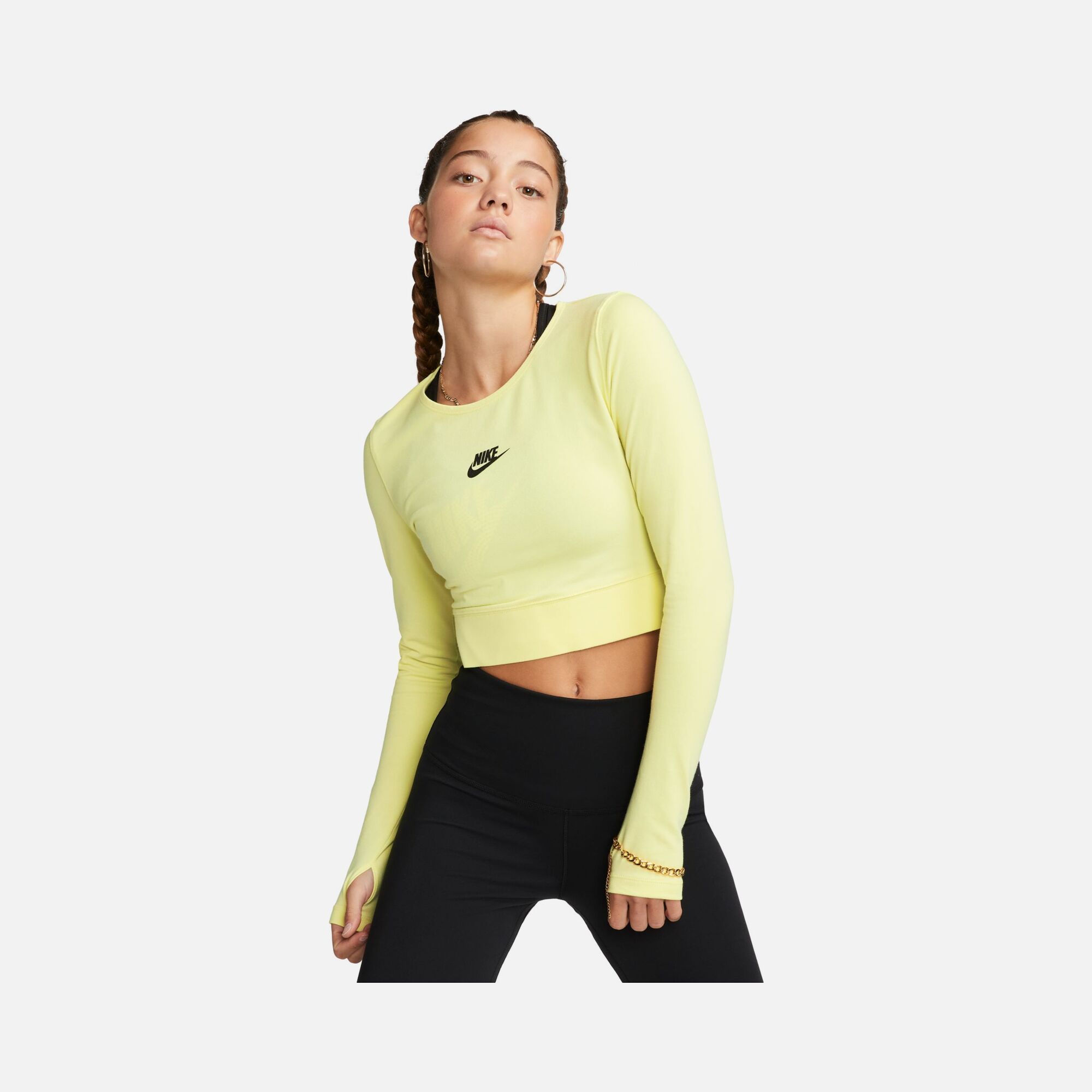Nike Sportswear Gel-Dance Cropped Long-Sleeve Kadın Tişört