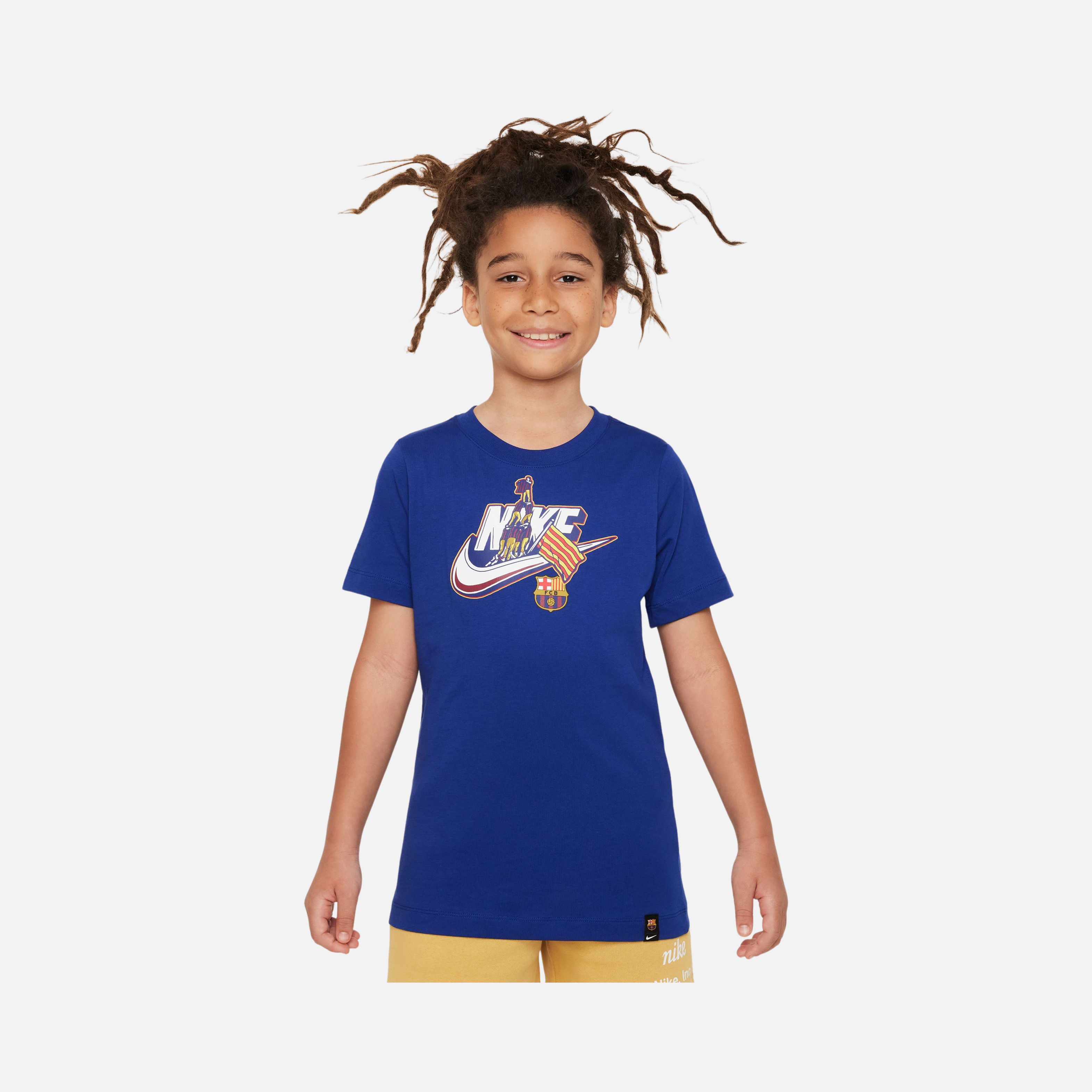 Nike FC Barcelona Seasonal Futura Graphic Short-Sleeve Çocuk Tişört
