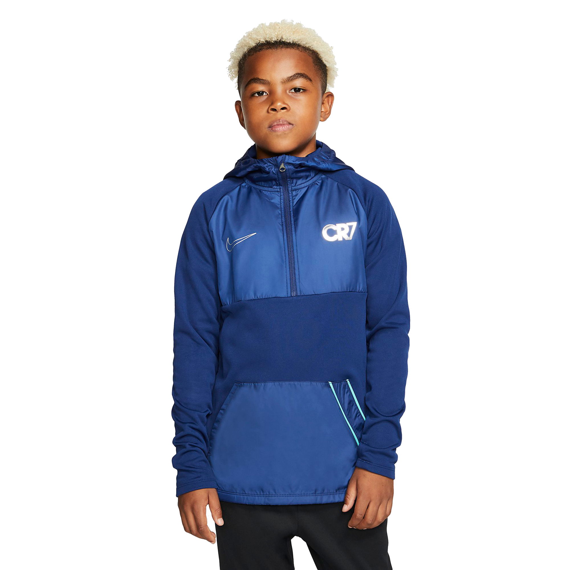 Nike Dri-Fit Repel CR7 Half-Zip Hooded Football Drill Top Kapüşonlu Çocuk Sweatshirt