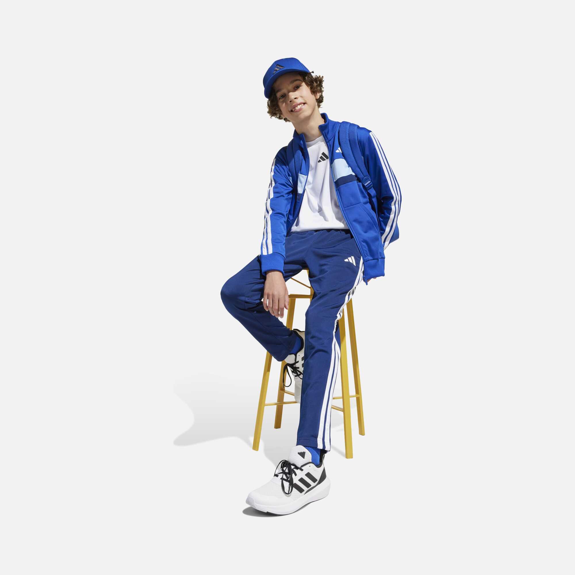 adidas Climacool Sportswear Seasonal Essentials Tiberio 3-Stripes Tricot Regular-Fit Full-Zip Çocuk Eşofman Takımı