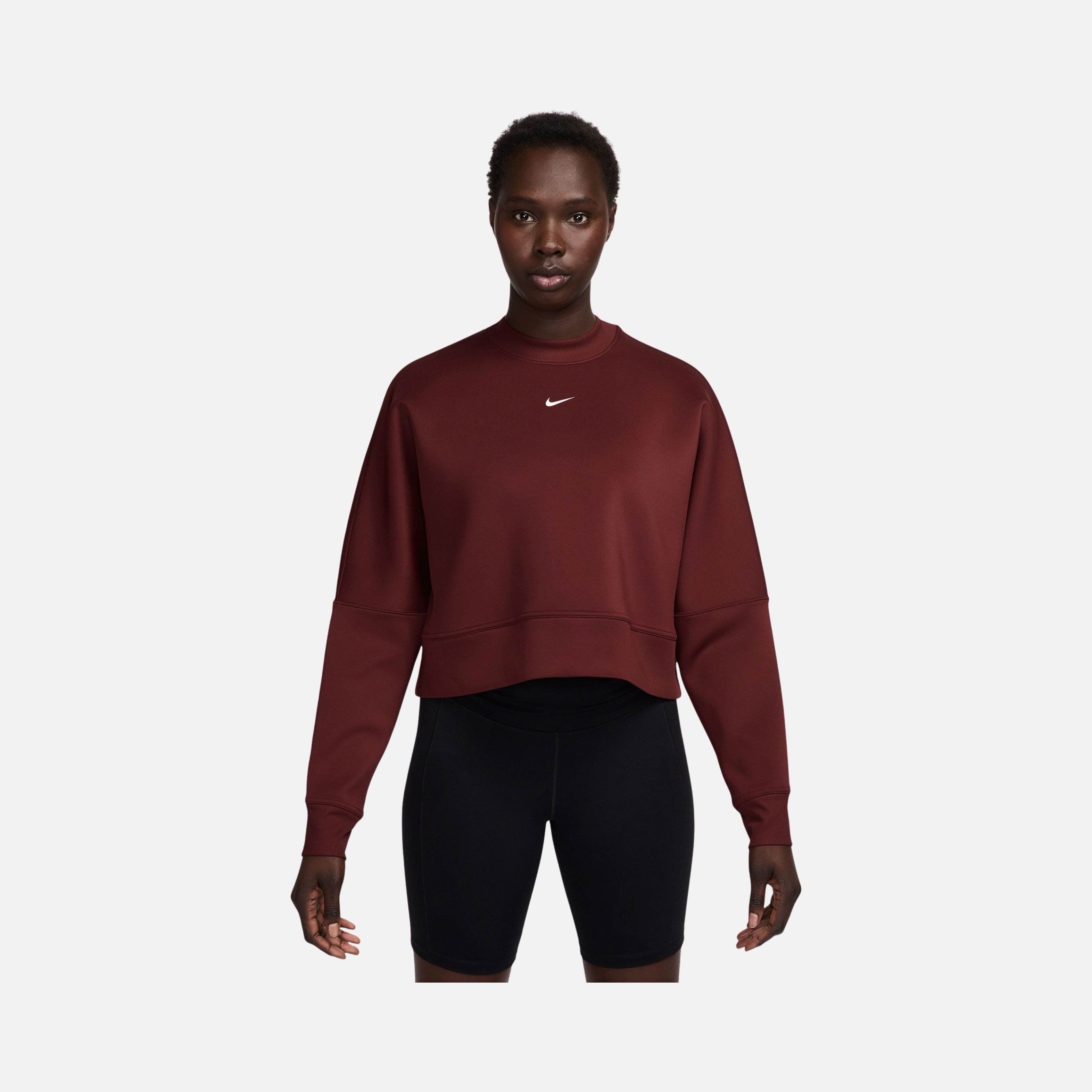 Nike Prima Dri-Fit Oversized Crew-Neck Cropped Training Kadın Sweatshirt