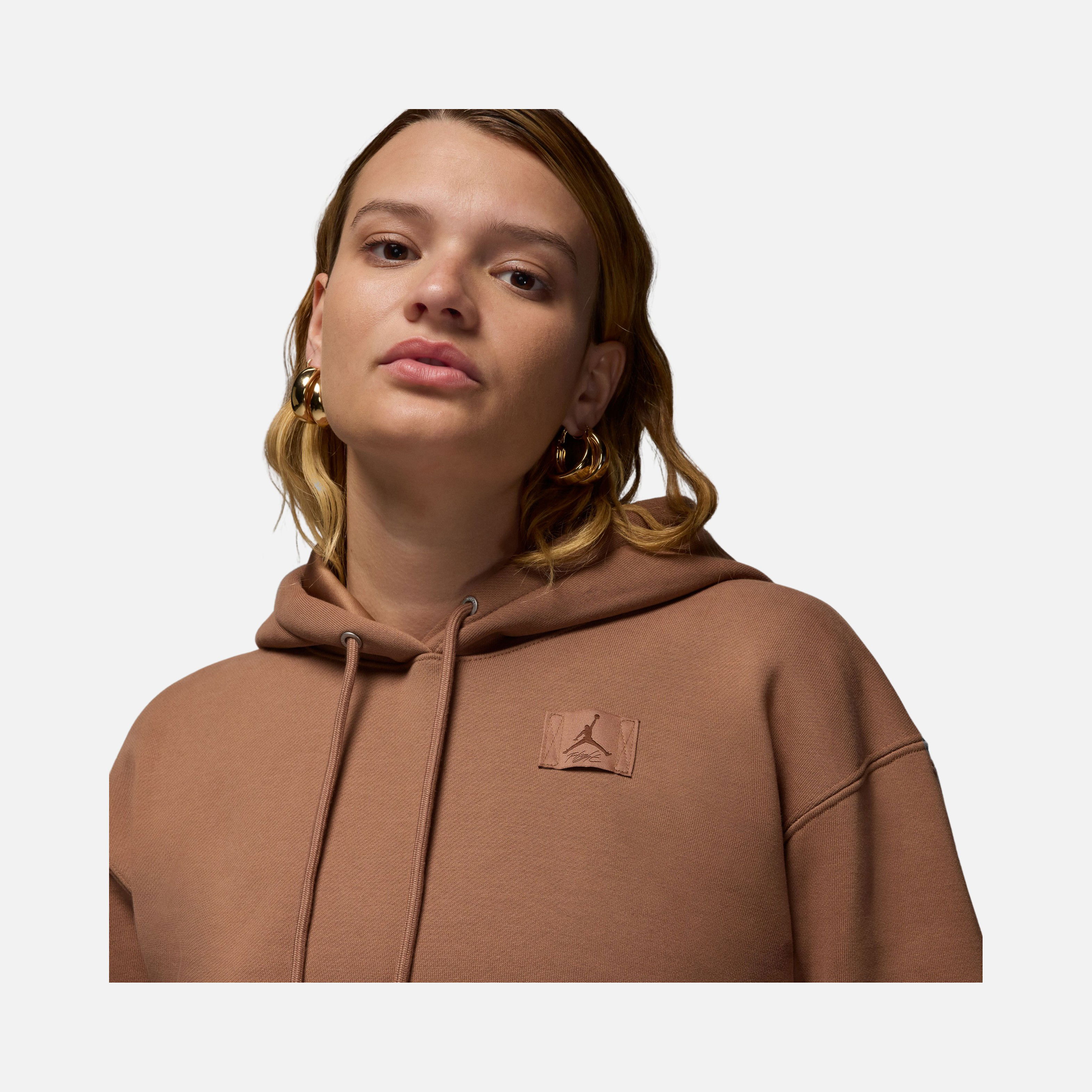 Nike Jordan Flight Fleece Satin Lined Pullover Hoodie Kadın Sweatshirt