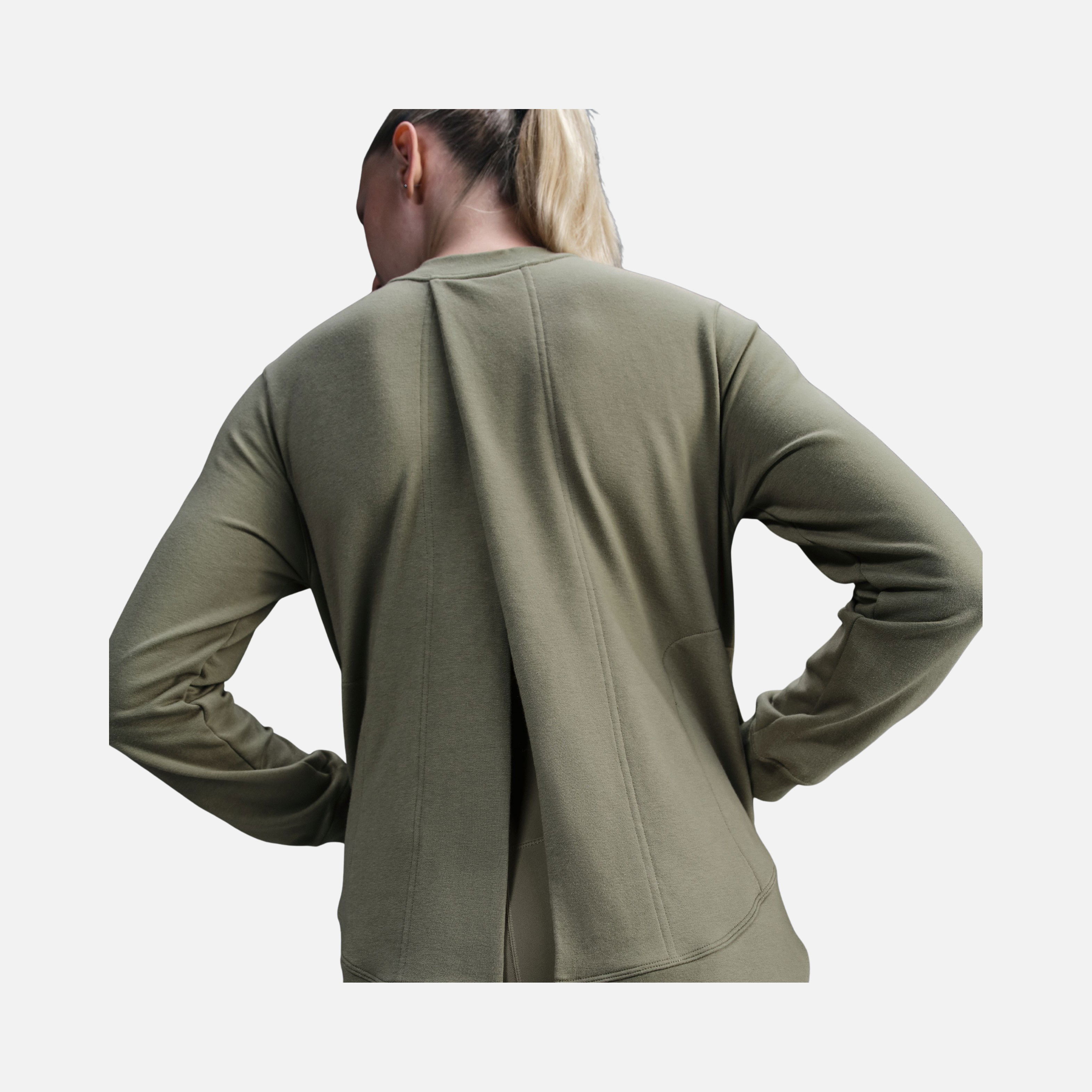 Nike One Reversible French Terry Pullover Full Length Slit Long-Sleeve Training (Maternity) Kadın Tişört