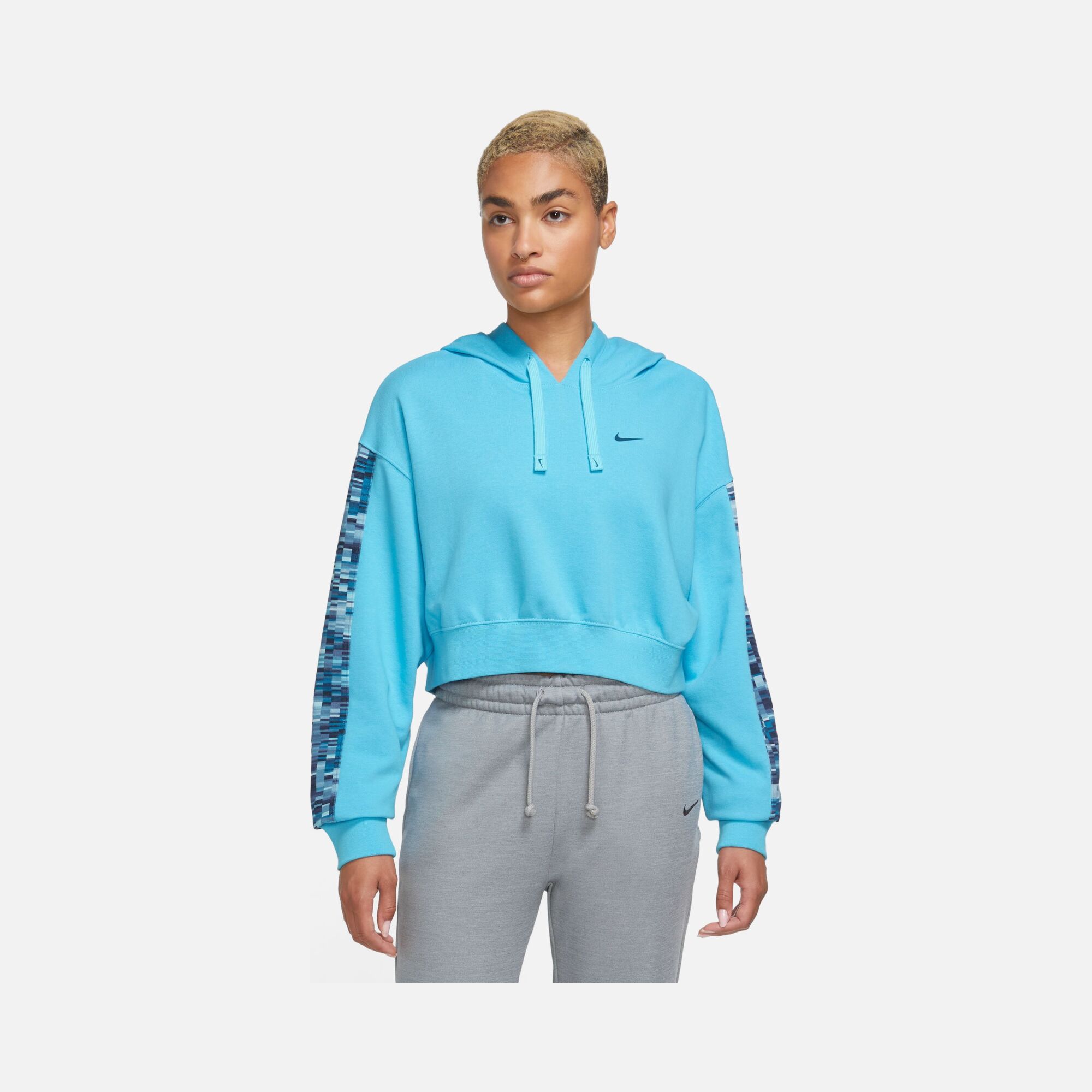 Nike Pro Dri-Fit Get-Fit French Terry AOP Training Hoodie Kadın Sweatshirt