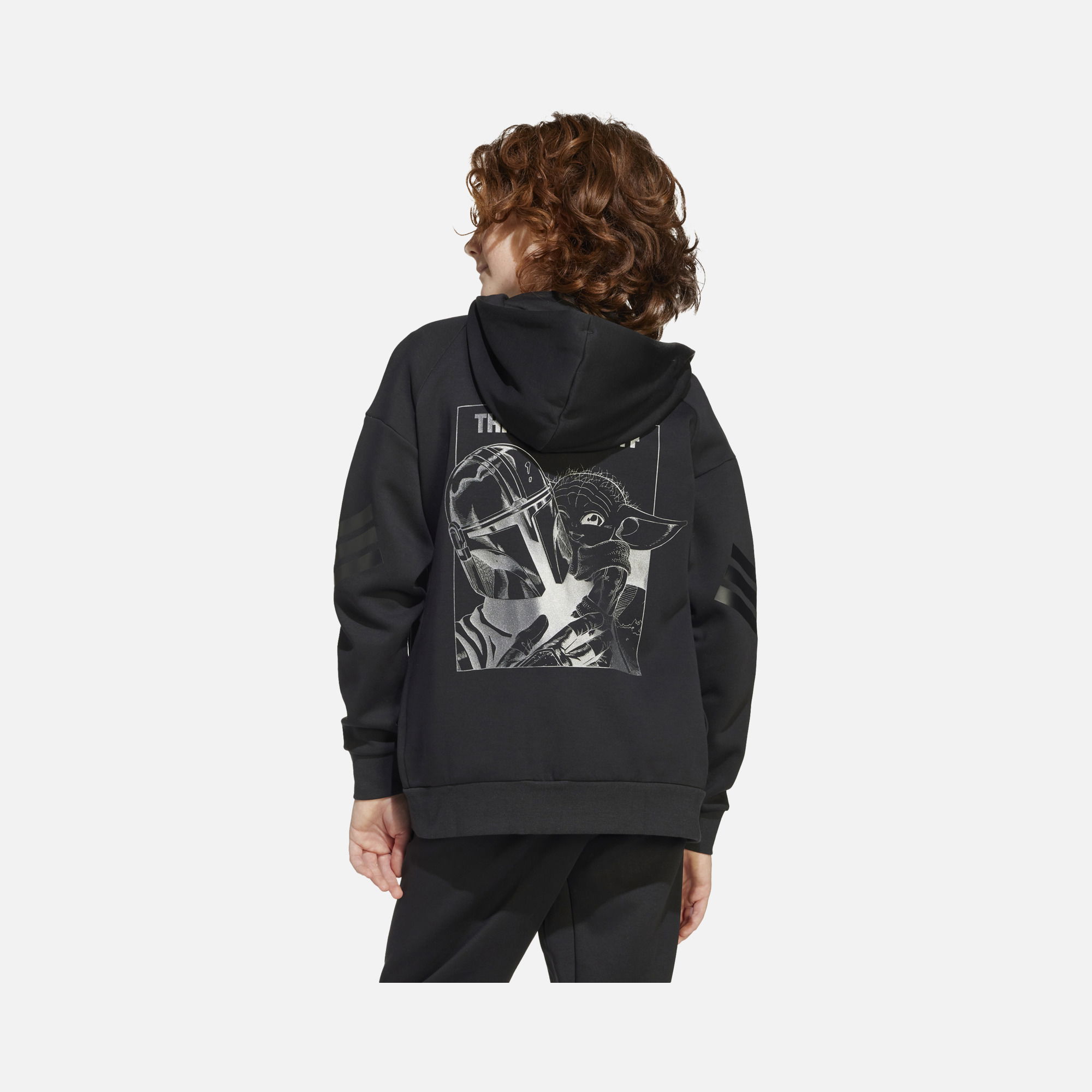 adidas Star Wars Mandalorian Printed 3-Stripes Full-Zip Hooded Çocuk Sweatshirt