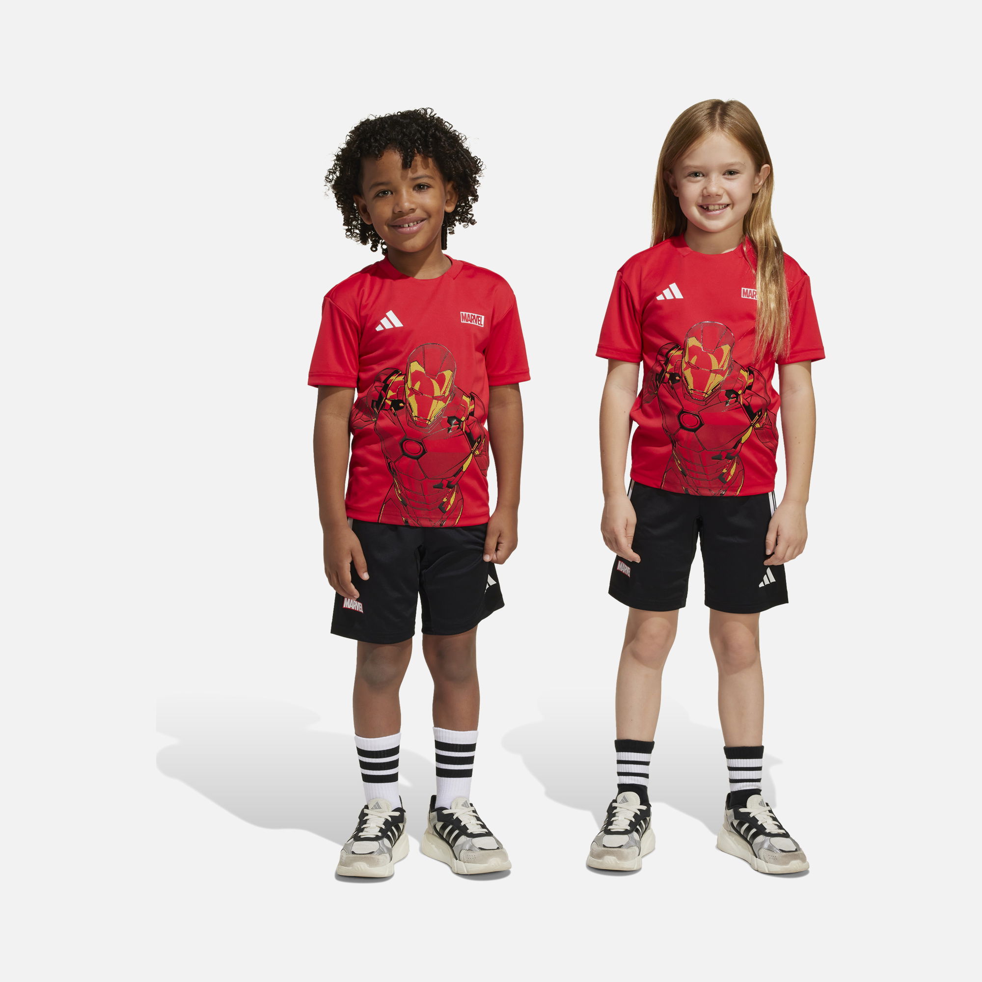 adidas Sportswear x Marvel Iron Man Climacool Regular-Fit Short-Sleeve Tişört&Şort Çocuk Takım