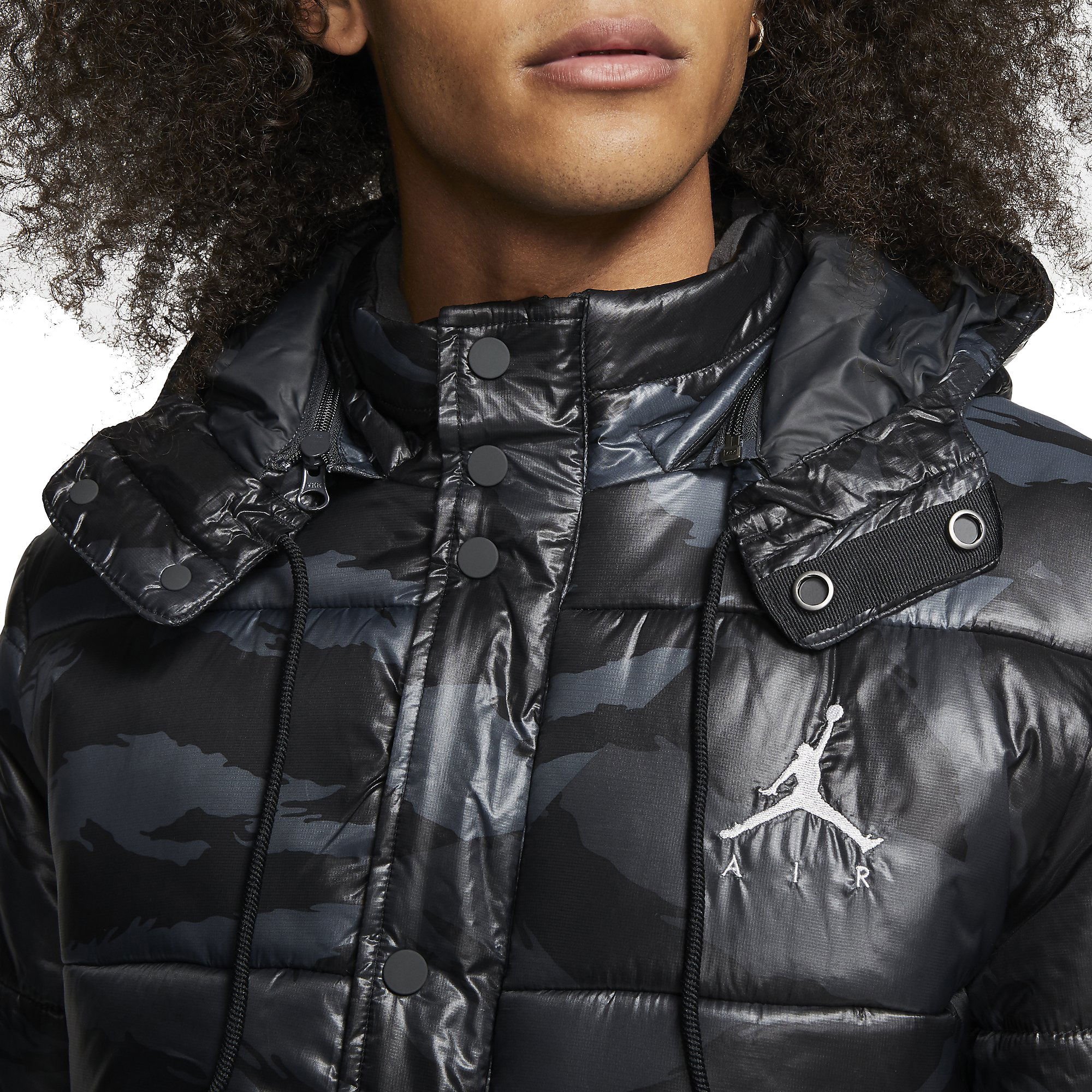 Nike Jordan Jumpman Air Camouflage Puffer Hoodie Erkek Mont