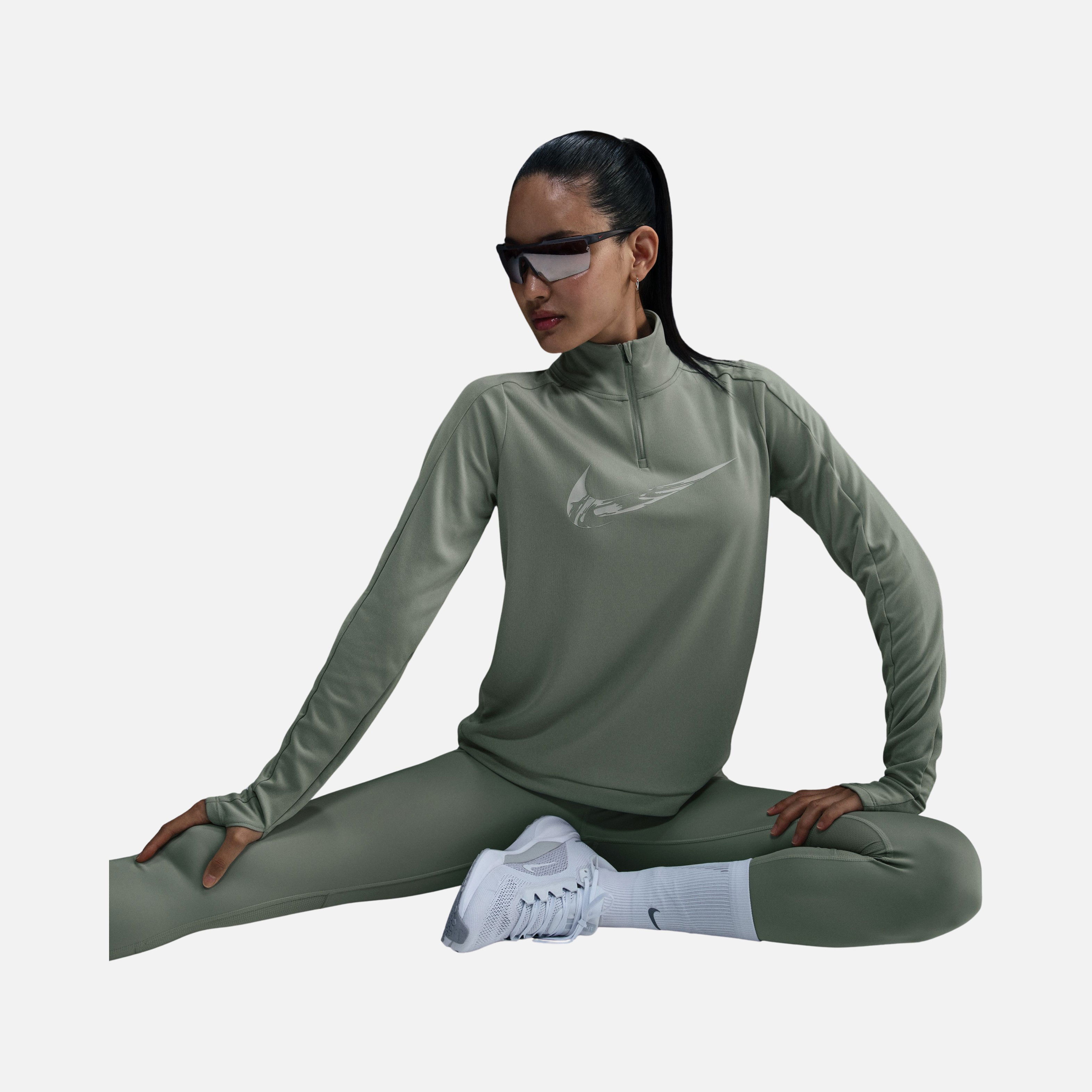 Nike Swoosh Dri-Fit  1/4-Zip Running Mid Layer Long-Sleeve Kadın Tişört