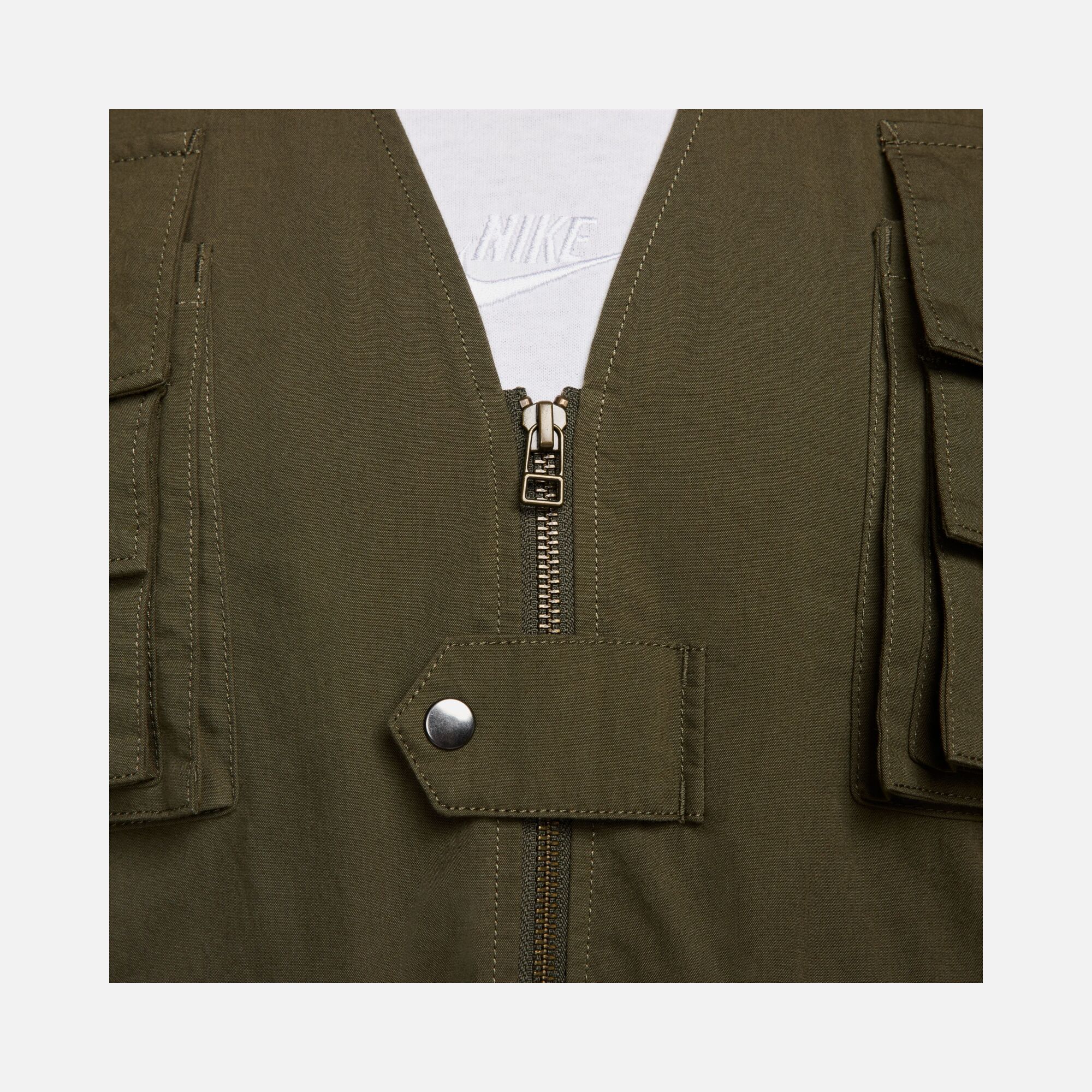 Nike Life Utility Stonewashed Cotton Fabric Full-Zip Erkek Yelek