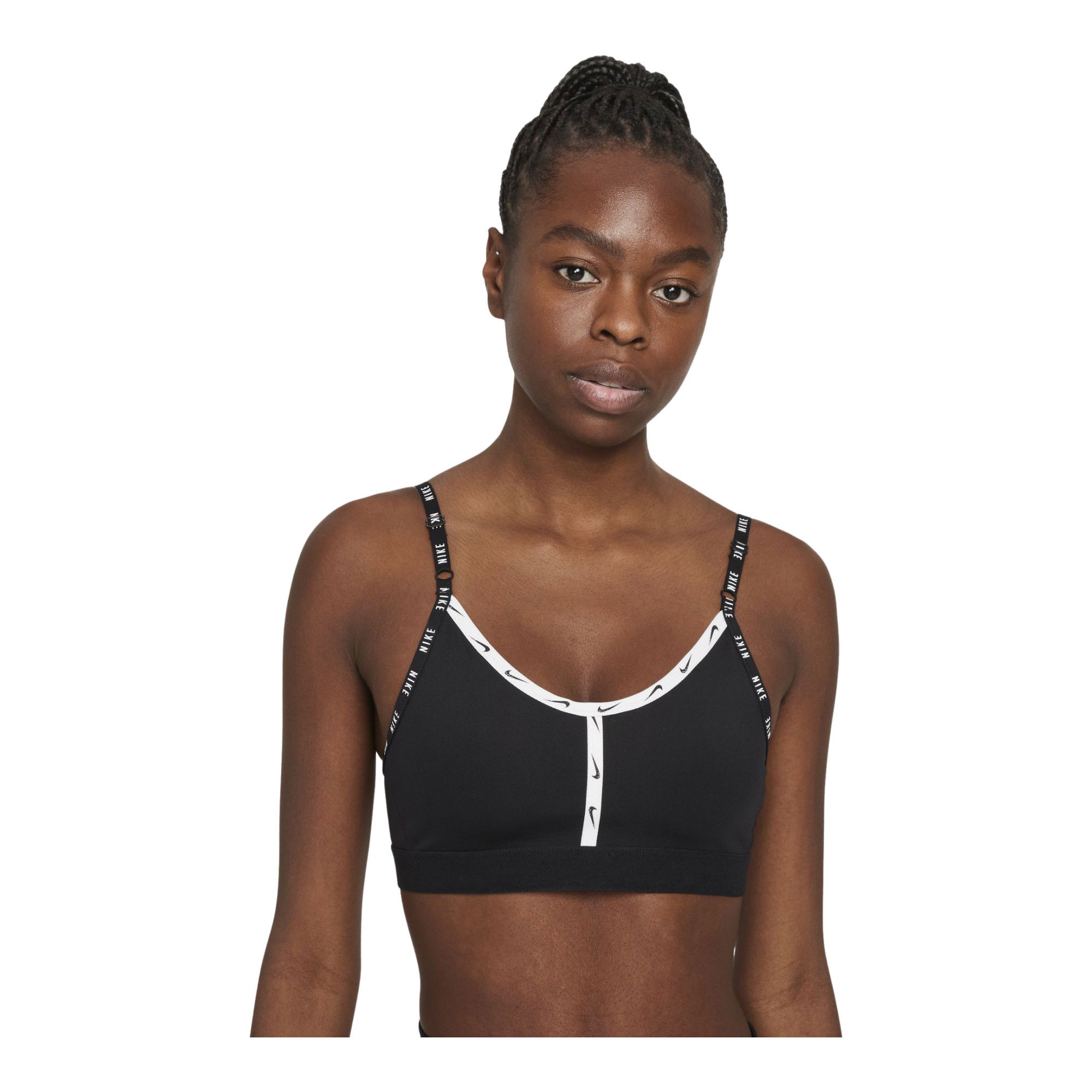 Nike Dri-Fit Indy Light-Support Padded Logo Tape Sports Kadın Bra