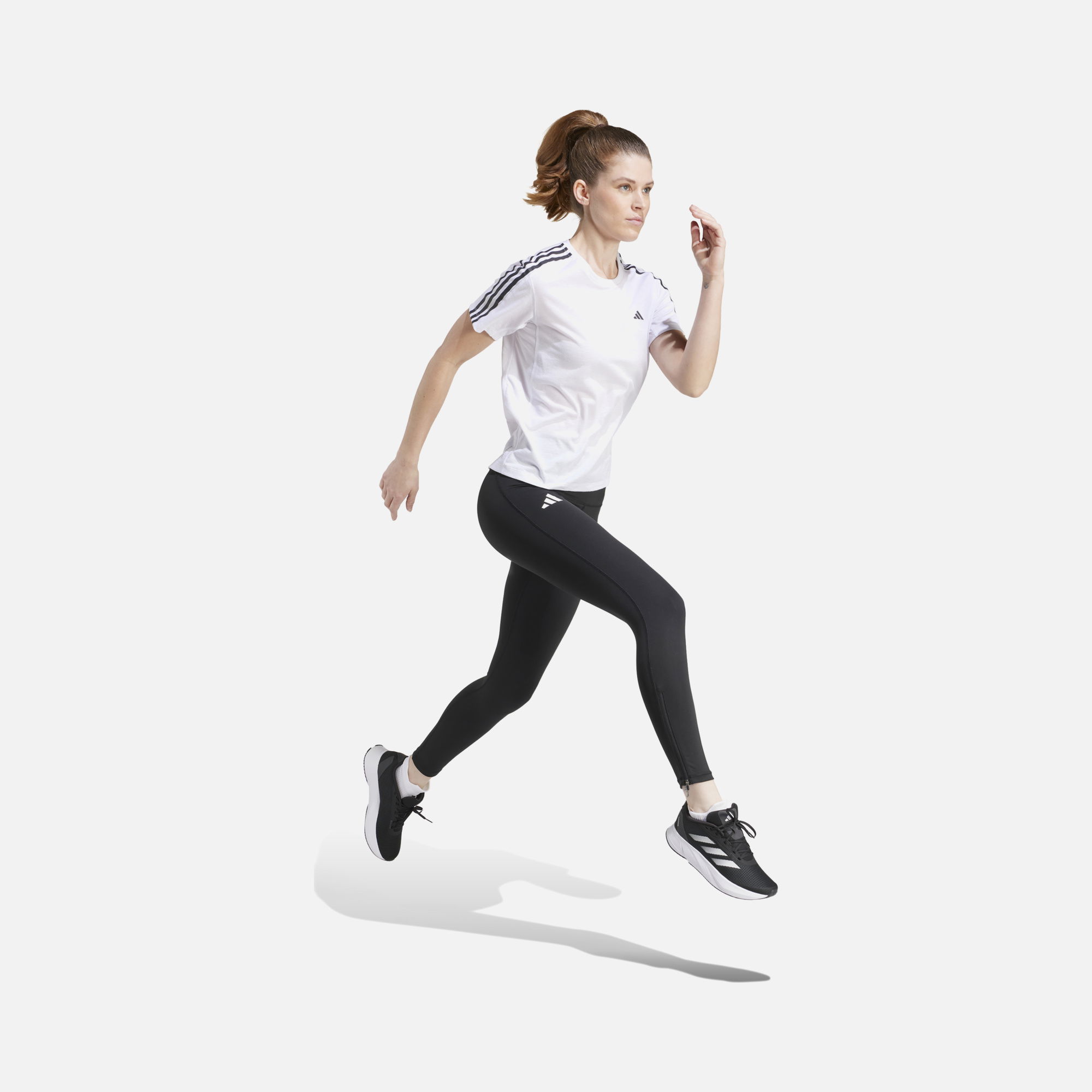 adidas AEROREADY Own the Run 3-Stripes Running Short-Sleeve Kadın Tişört