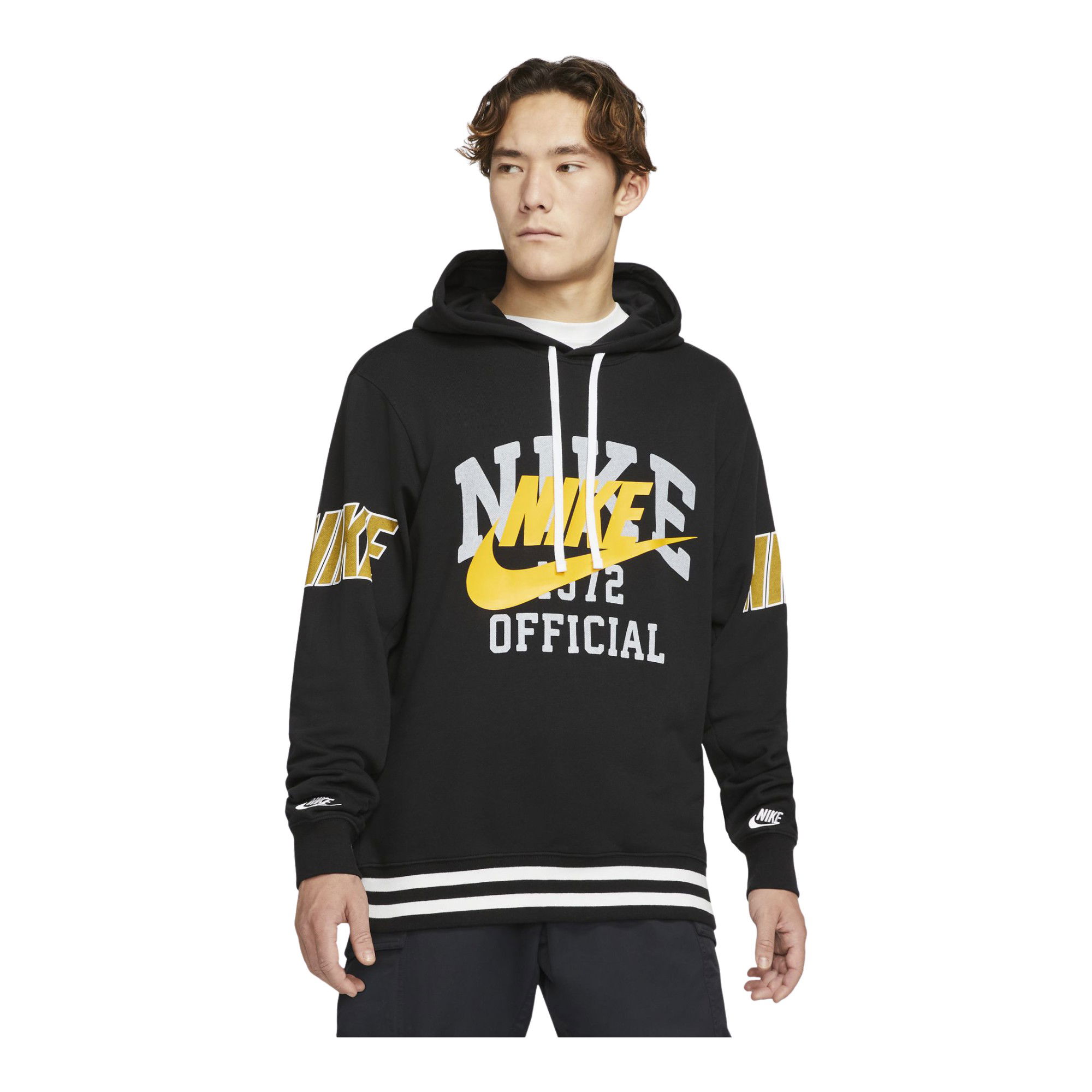 Nike Sportswear Doubled-Up Print French Terry Pullover Hoodie Erkek Sweatshirt