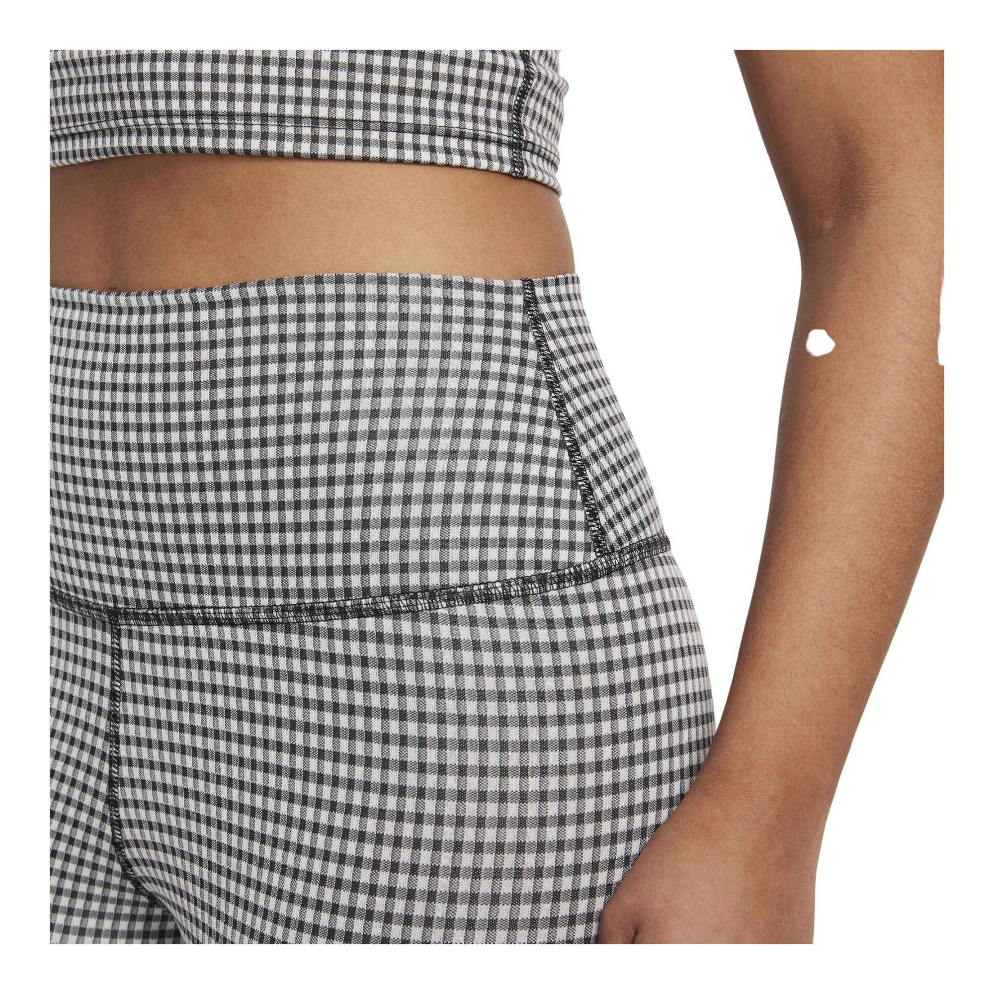 Nike Yoga High-Waisted Crop Gingham Leggings Kadın Tayt