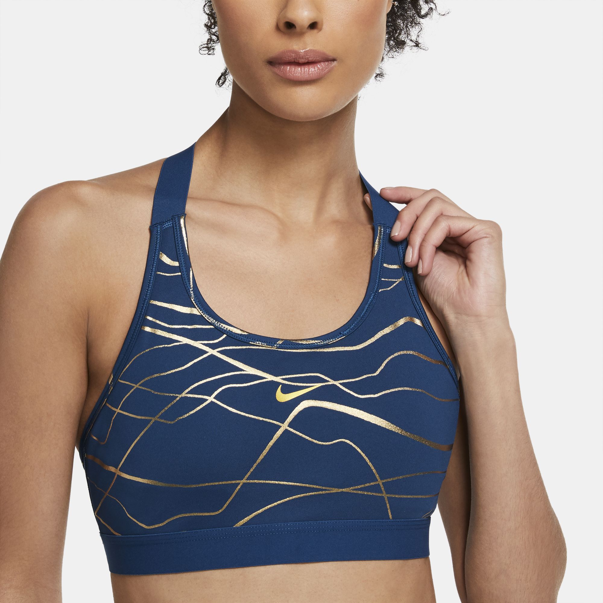 Nike Swoosh Icon Clash Medium-Support Printed Sports Kadın Büstiyer