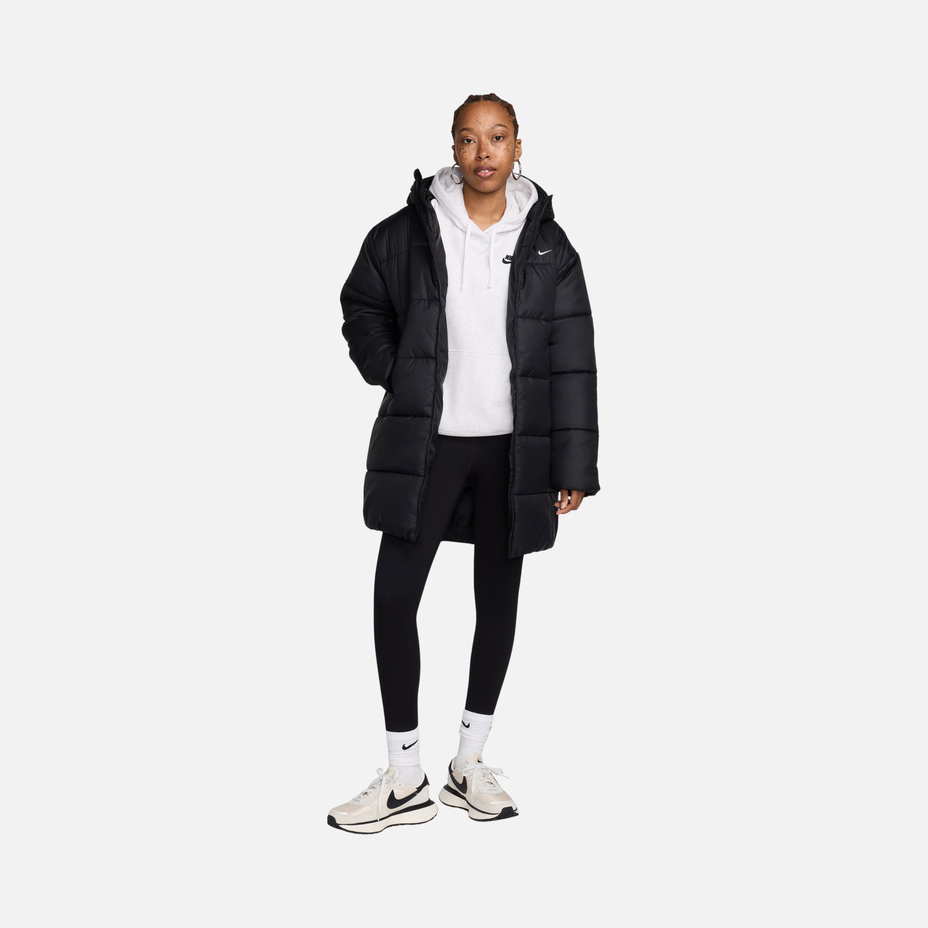 Nike Sportswear Classic Puffer Therma-Fit Loose Full-Zip Hoodie Kadın Parka