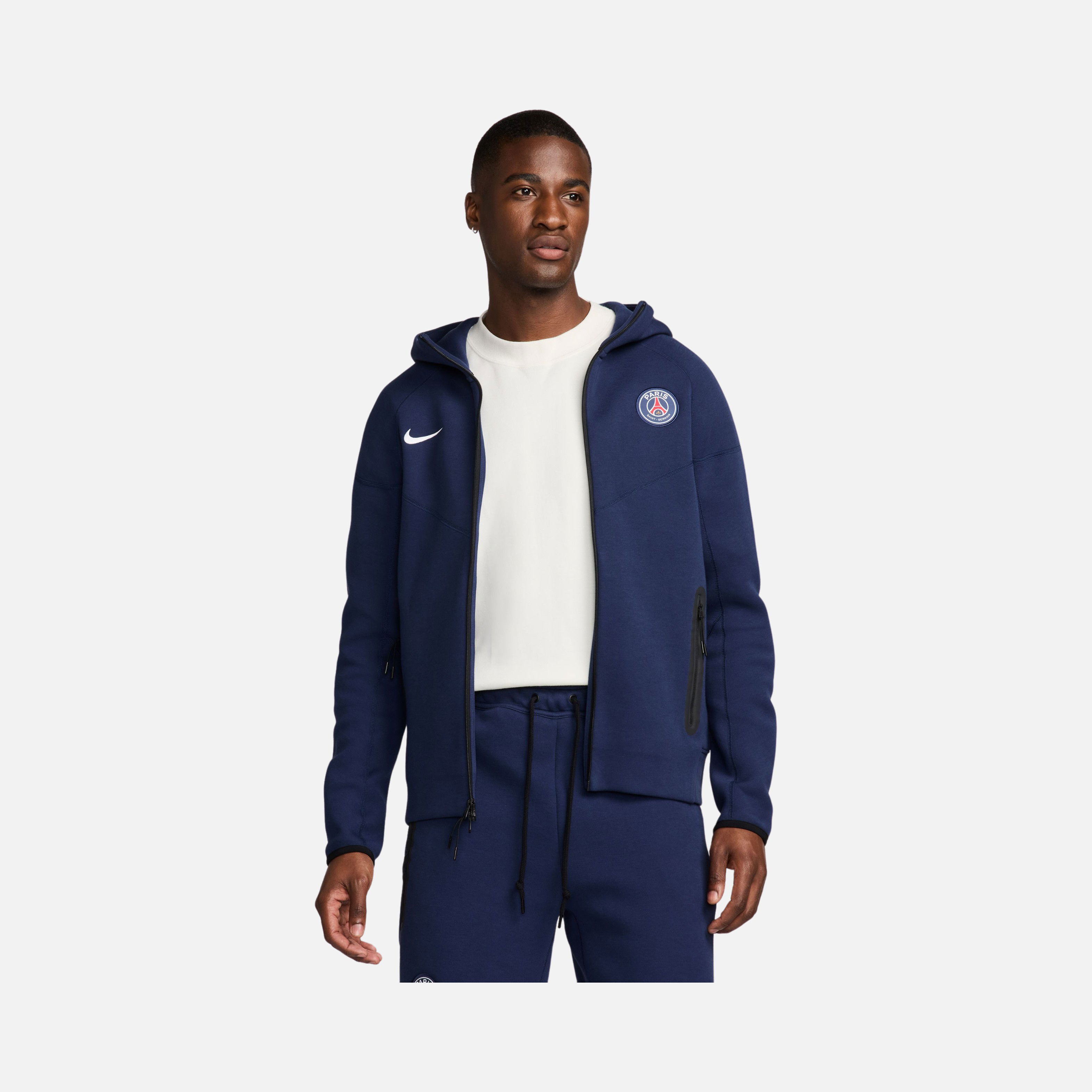 Nike Paris Saint-Germain Tech Fleece Windrunner FW24 Full-Zip Hoodie Erkek Sweatshirt
