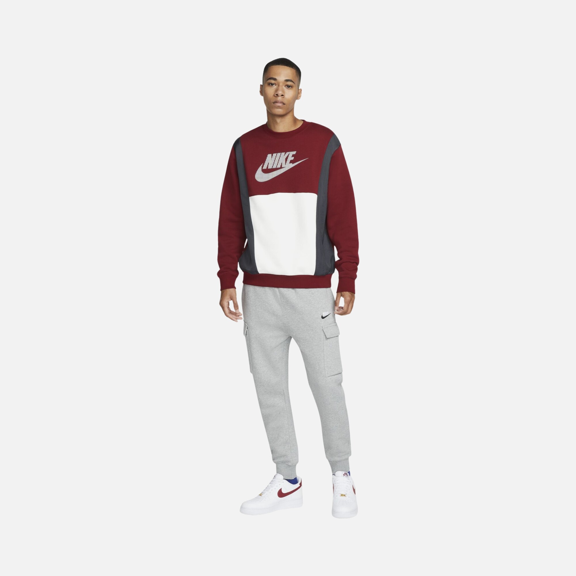 Nike Sportswear Hybrid Fleece Colorblock Erkek Sweatshirt