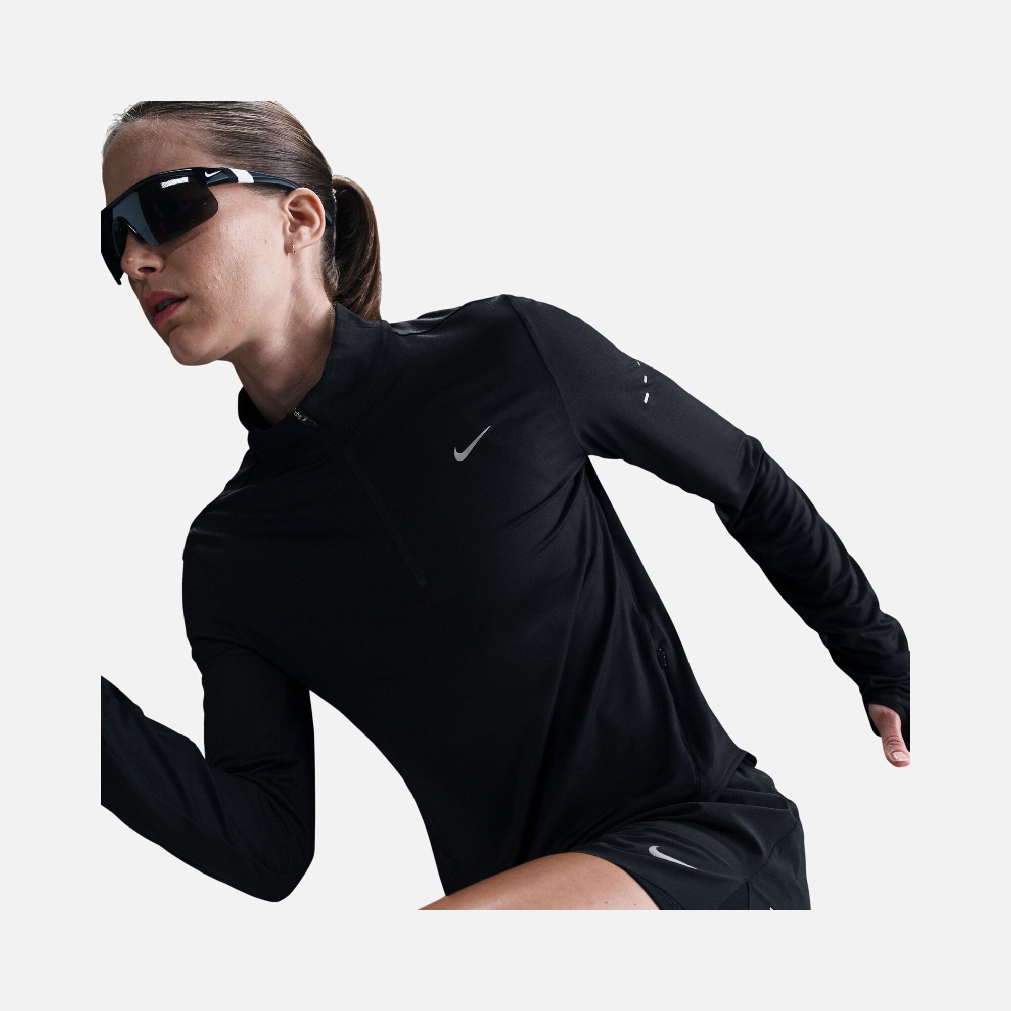 Nike Swift Dri-Fit UV 1/4-Zip Running Long-Sleeve Kadın Tişört