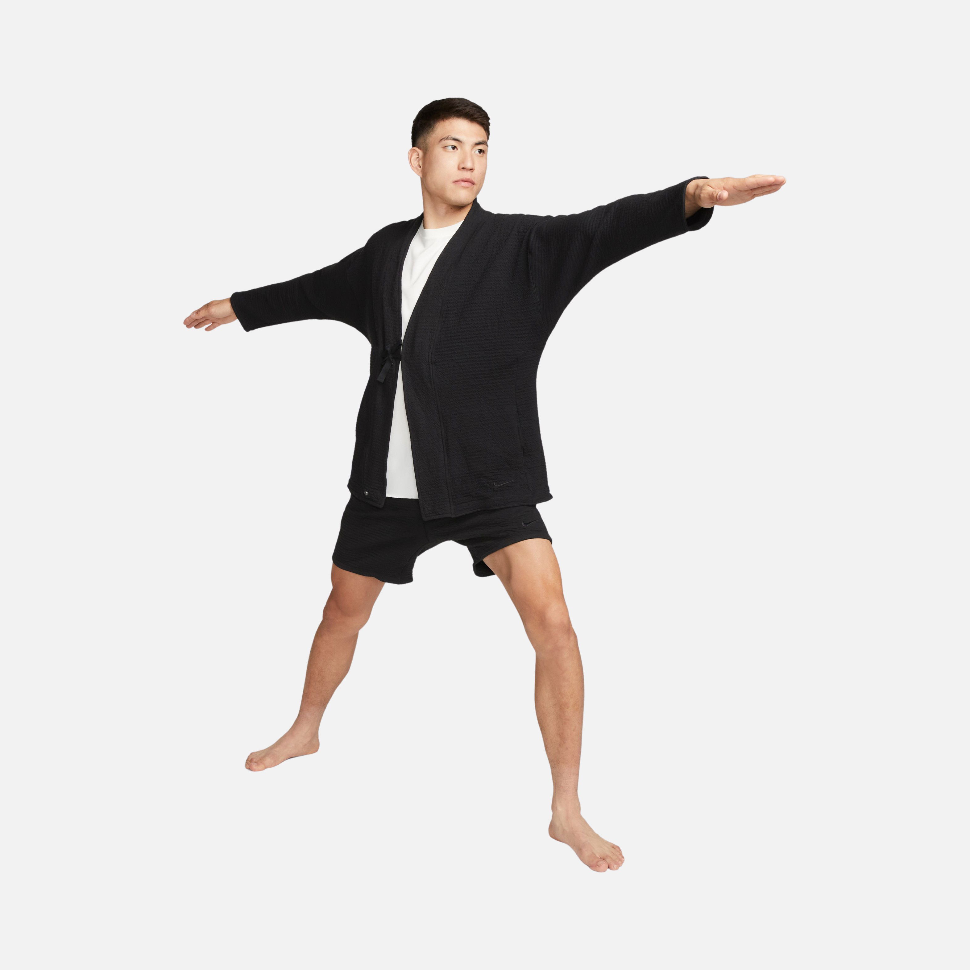 Nike Yoga Dri-Fit Textured Full-Length Snap Buttons Erkek Ceket