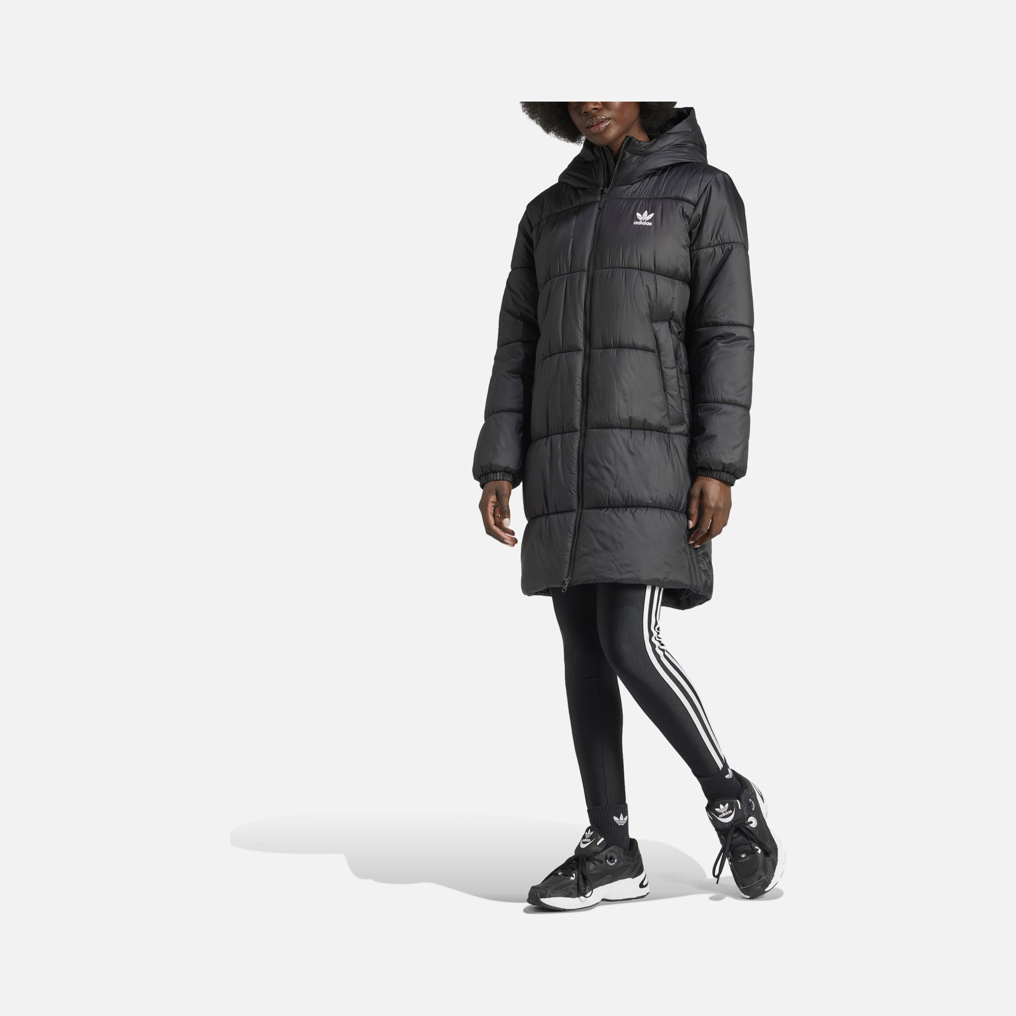 adidas Adicolor Long Puffer Full-Zip Hoodie Kadın Parka