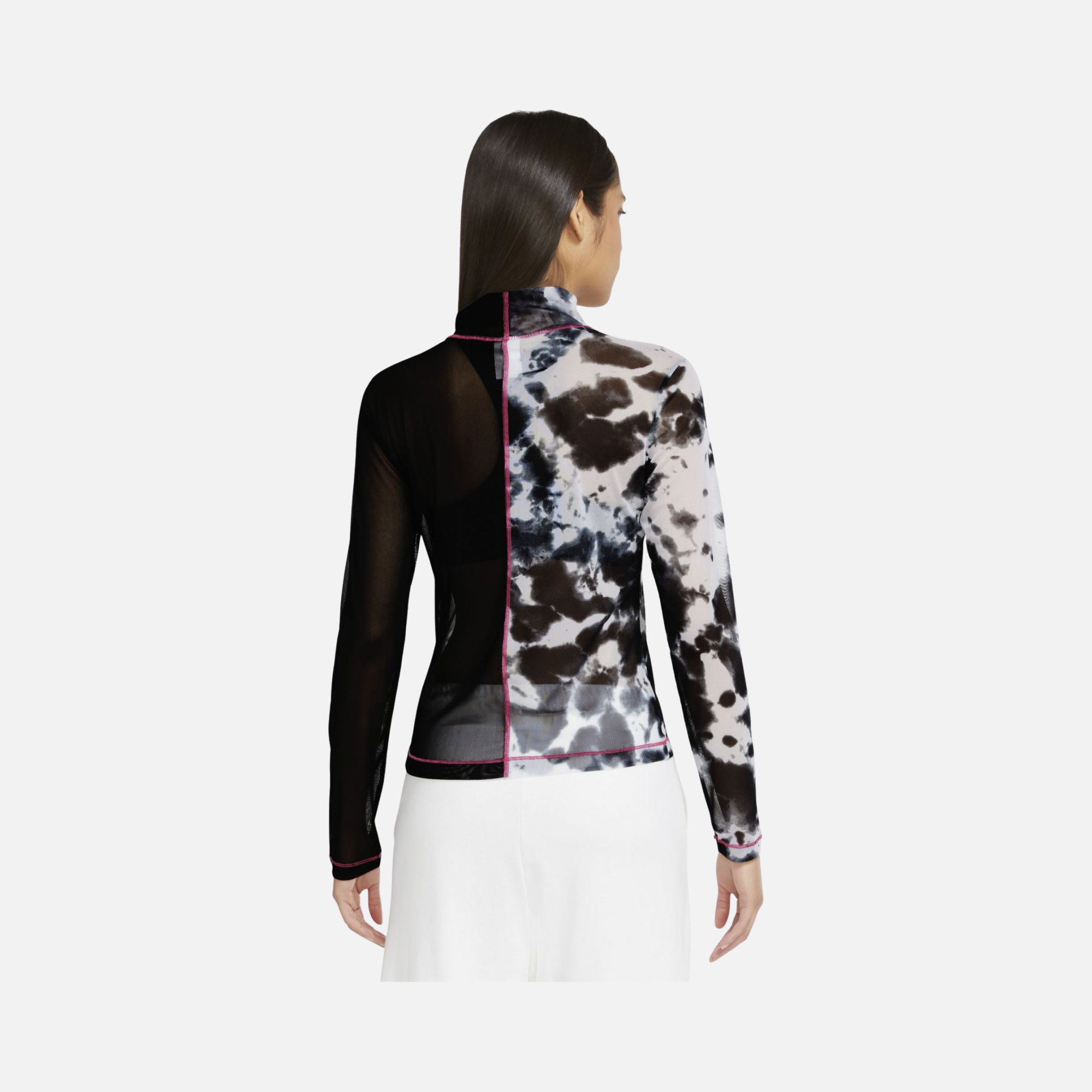Nike Sportswear Patchwork Tie Dye Printed Long-Sleeve Kadın Tişört