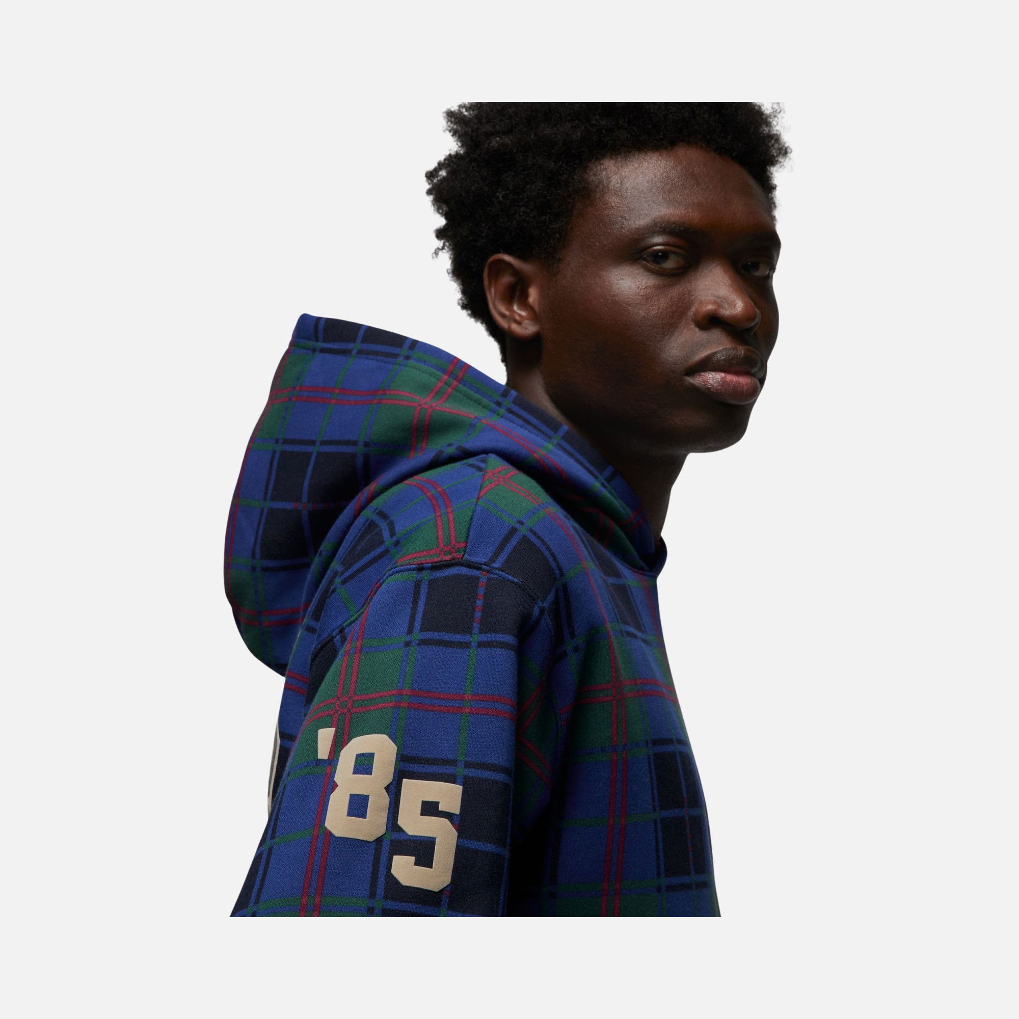 Nike Jordan Essential Flight Artist Series Plaid Fleece Crew Erkek Sweatshirt