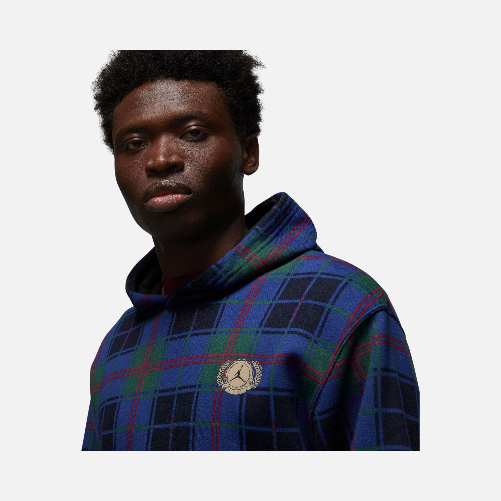 Nike Jordan Essential Flight Artist Series Plaid Fleece Crew Erkek Sweatshirt