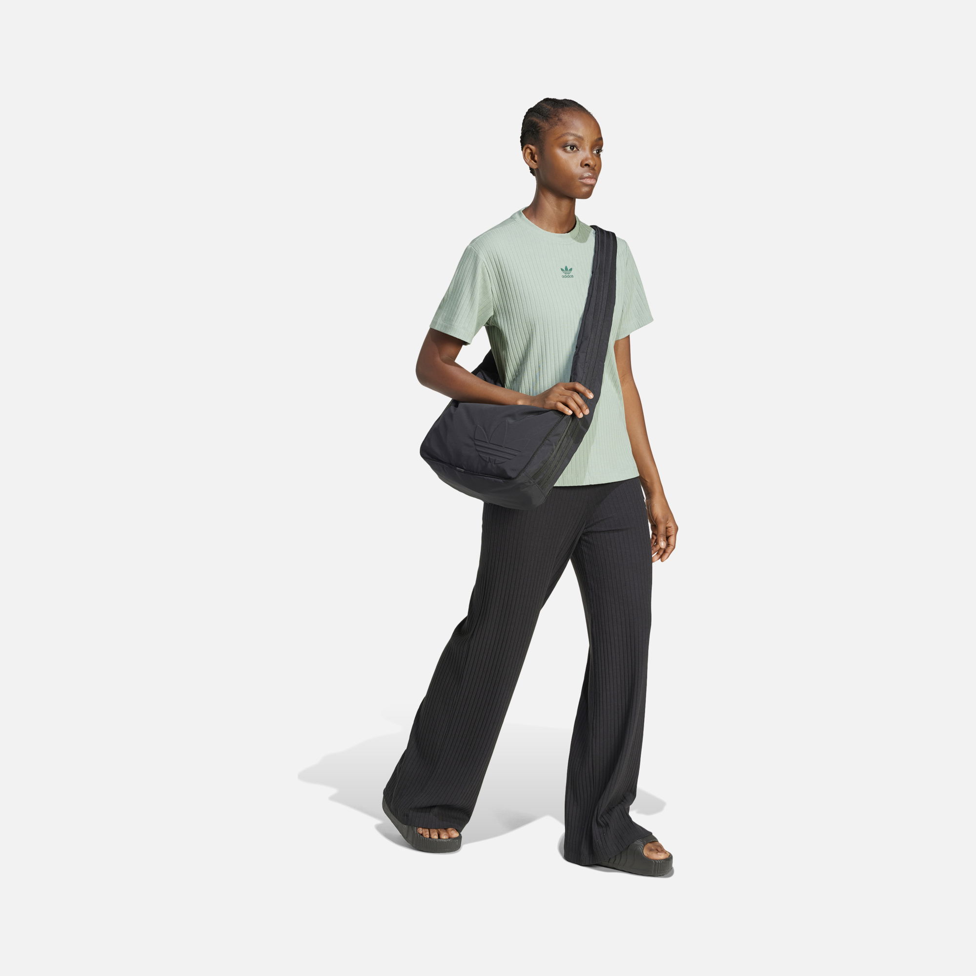 adidas Originals Essentials Wide Ribbed Fabric Texture Short-Sleeve Kadın Tişört