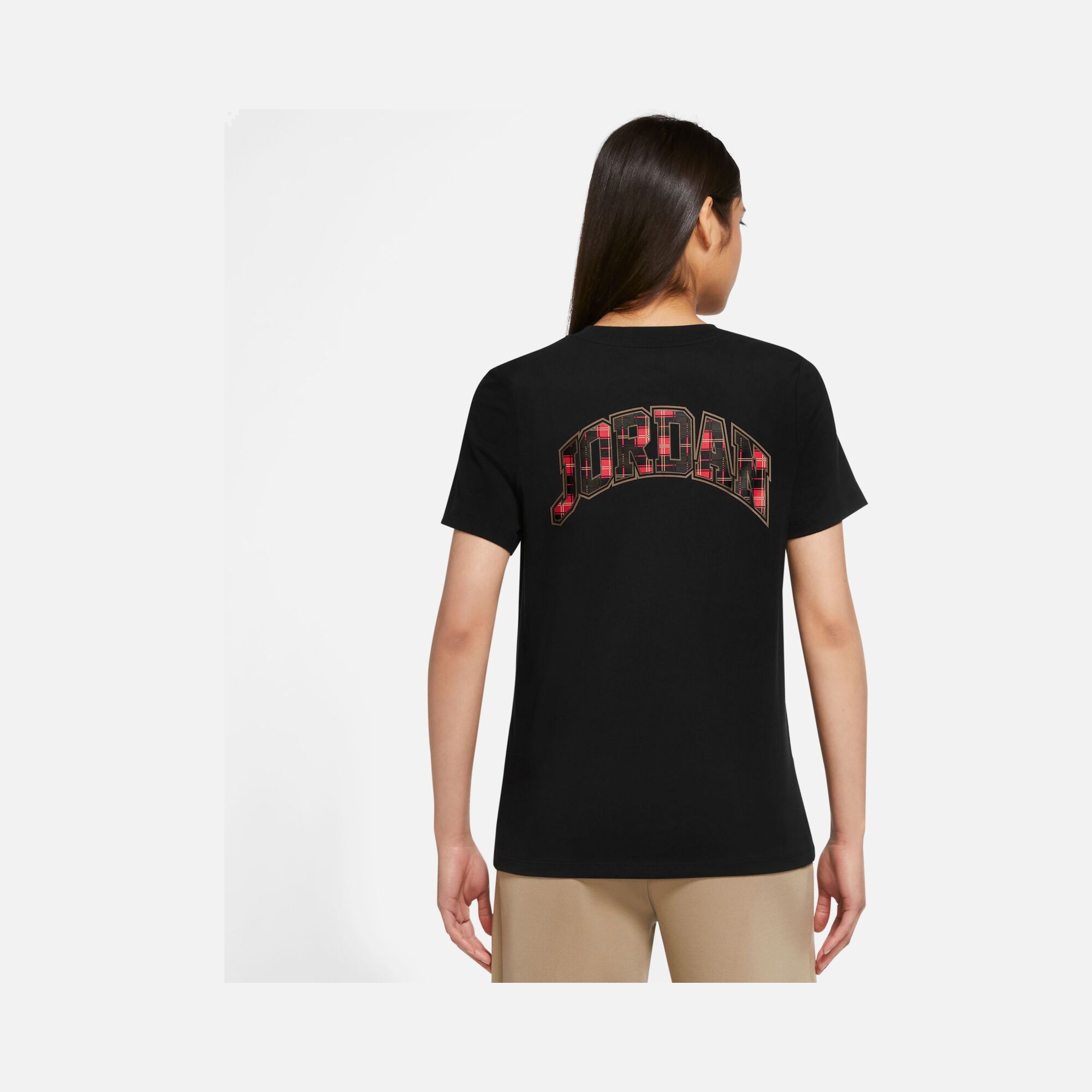 Nike Jordan Flight Plaid Graphic Core Short-Sleeve Kadın Tişört