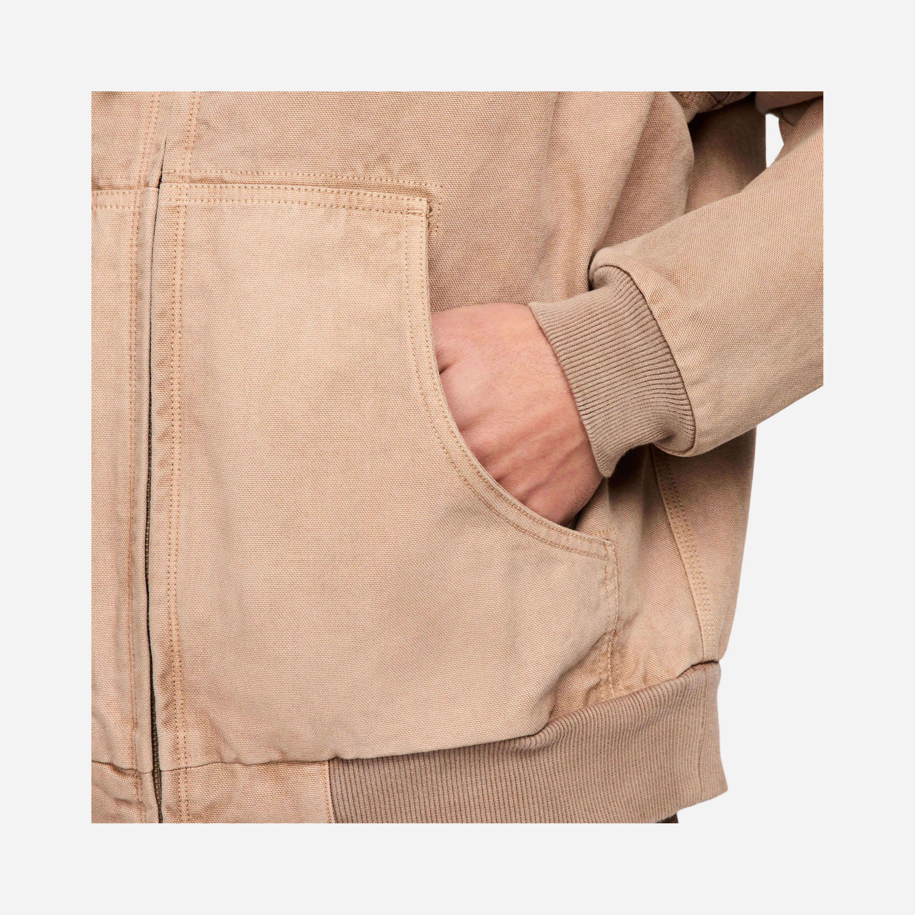 Nike Life Unlined Dye  Canvas Woven Fabric Full-Zip Hoodie Erkek Ceket