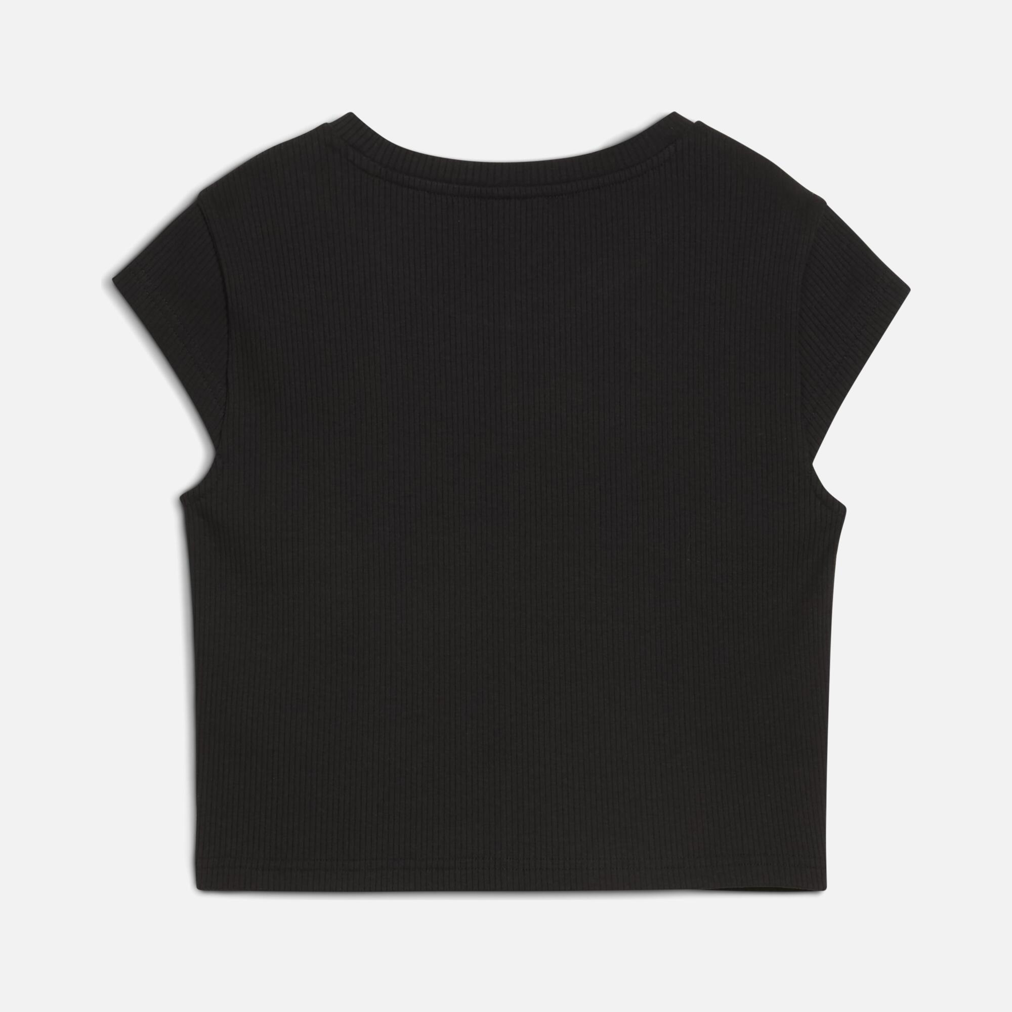 Puma Sportswear Wardrobe Essentials Ribbed Baby Cropped Short-Sleeve Kadın Tişört