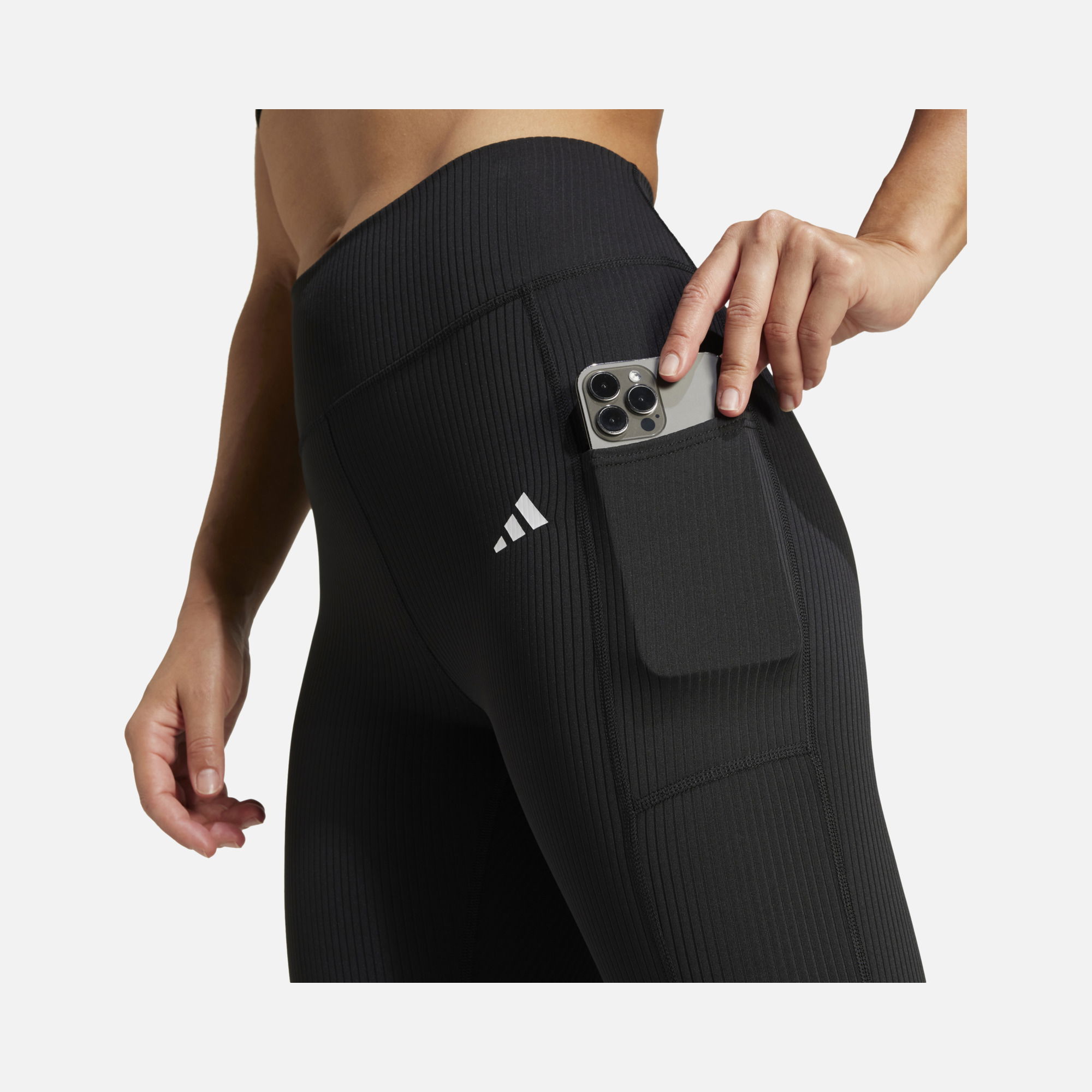 adidas Optime Rib LYCRA® Fabric High Waist 7/8 Gym & Training Kadın Tayt