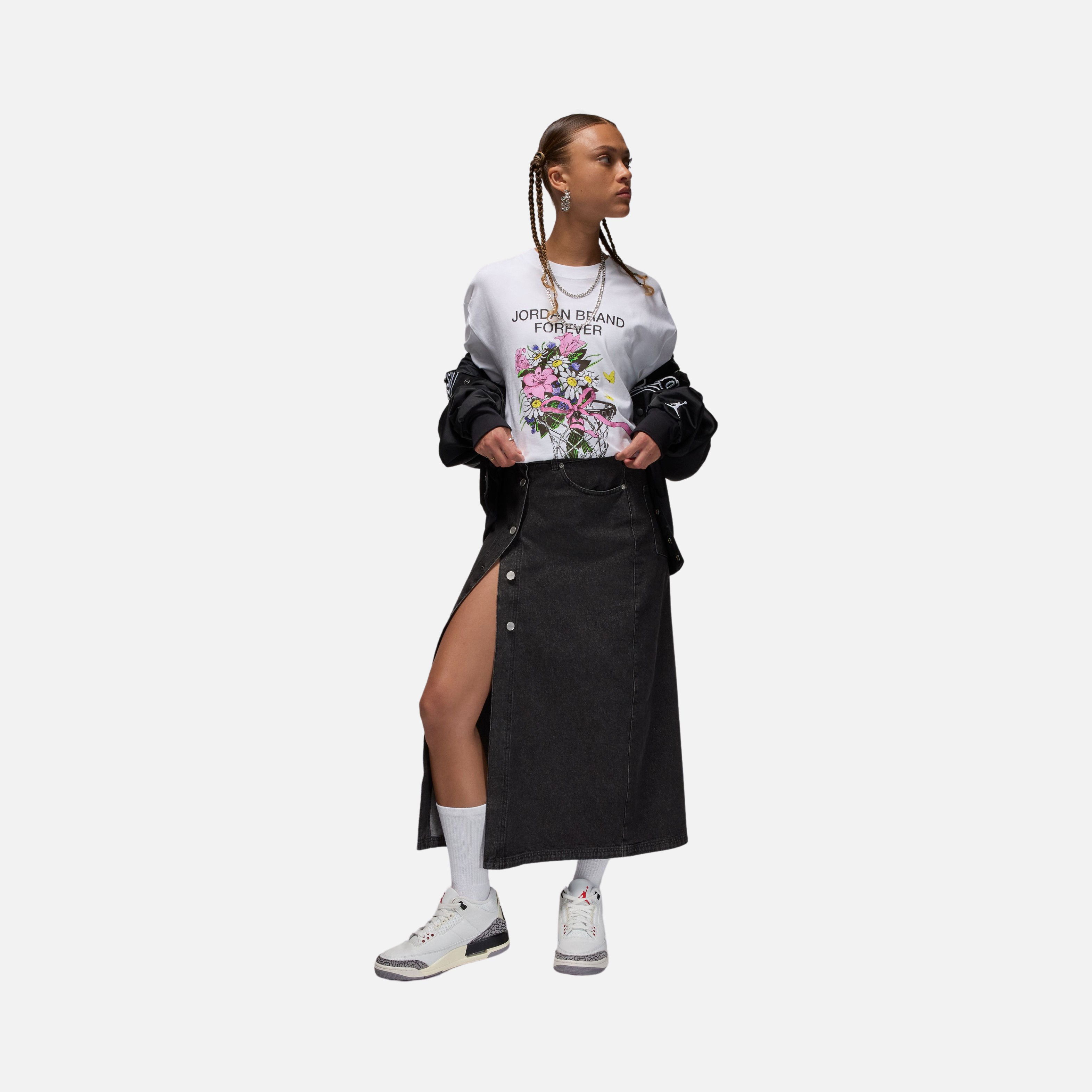 Nike Air Jordan Denim Long & Slit Buttoned Kadın Etek