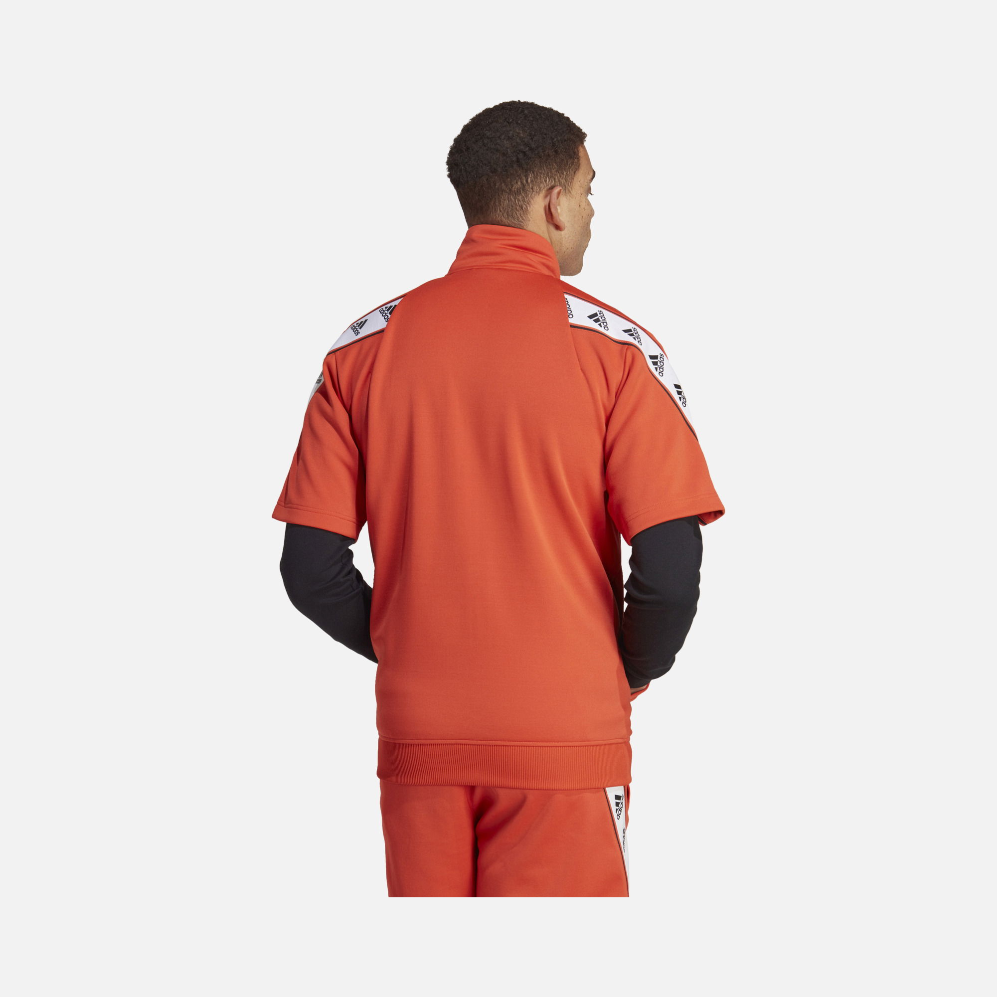 adidas Sportswear Taped Logo Full-Zipp Short-Sleeve Erkek Sweatshirt