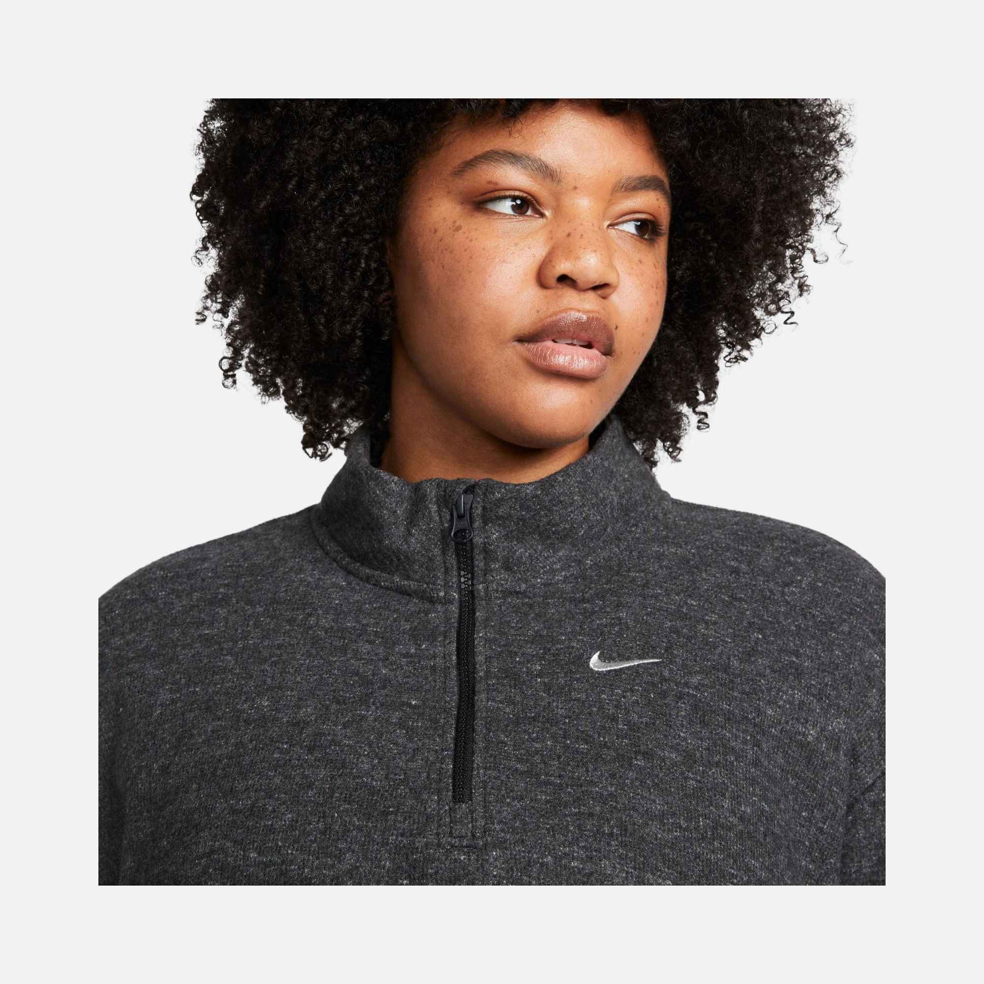 Nike Therma-Fit Training 1/2-Zip Long-Sleeve (Plus Size) Kadın Tişört
