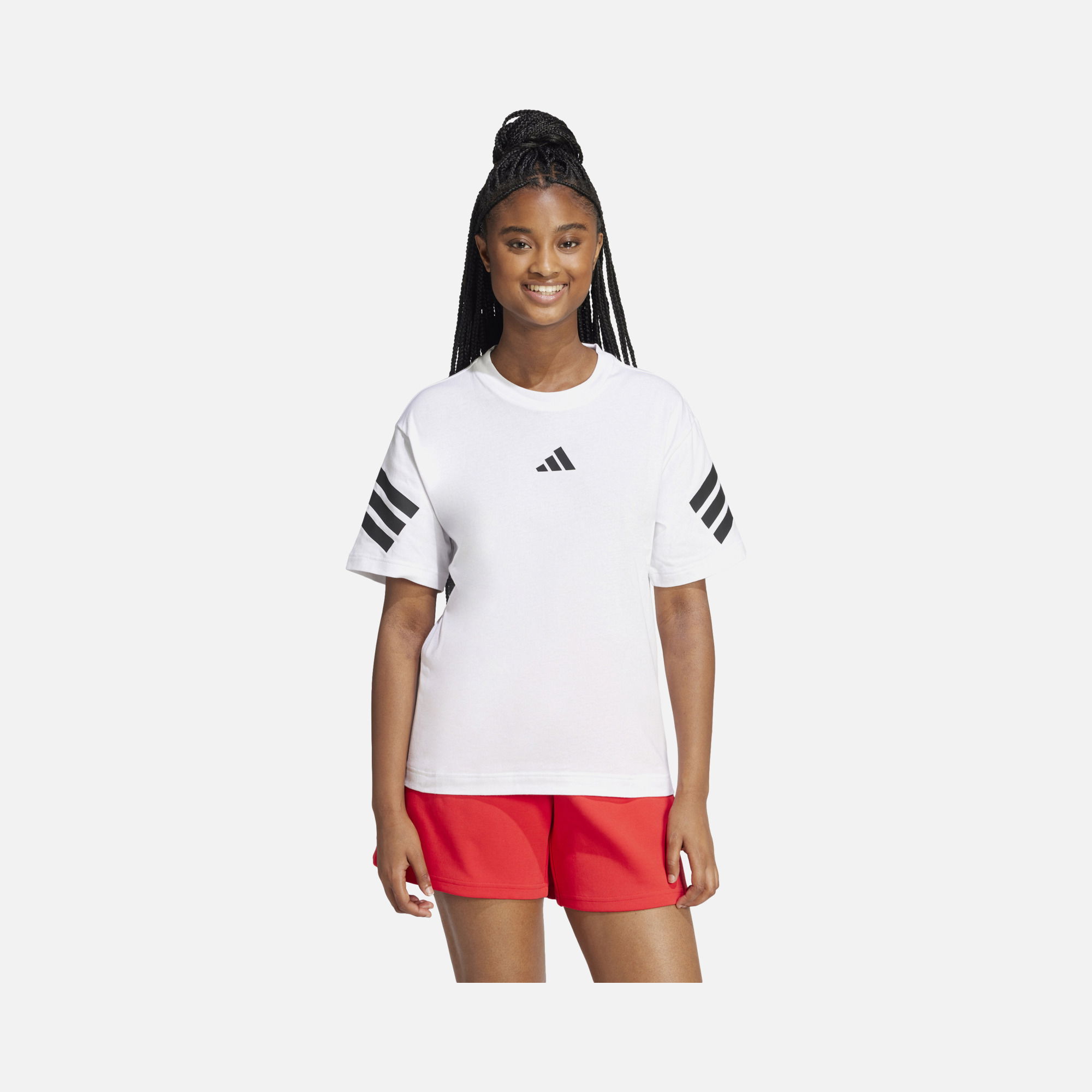 adidas Sportswear Future Icons 3-Stripes & 3-Bar Logo Detail Short-Sleeve Kadın Tişört