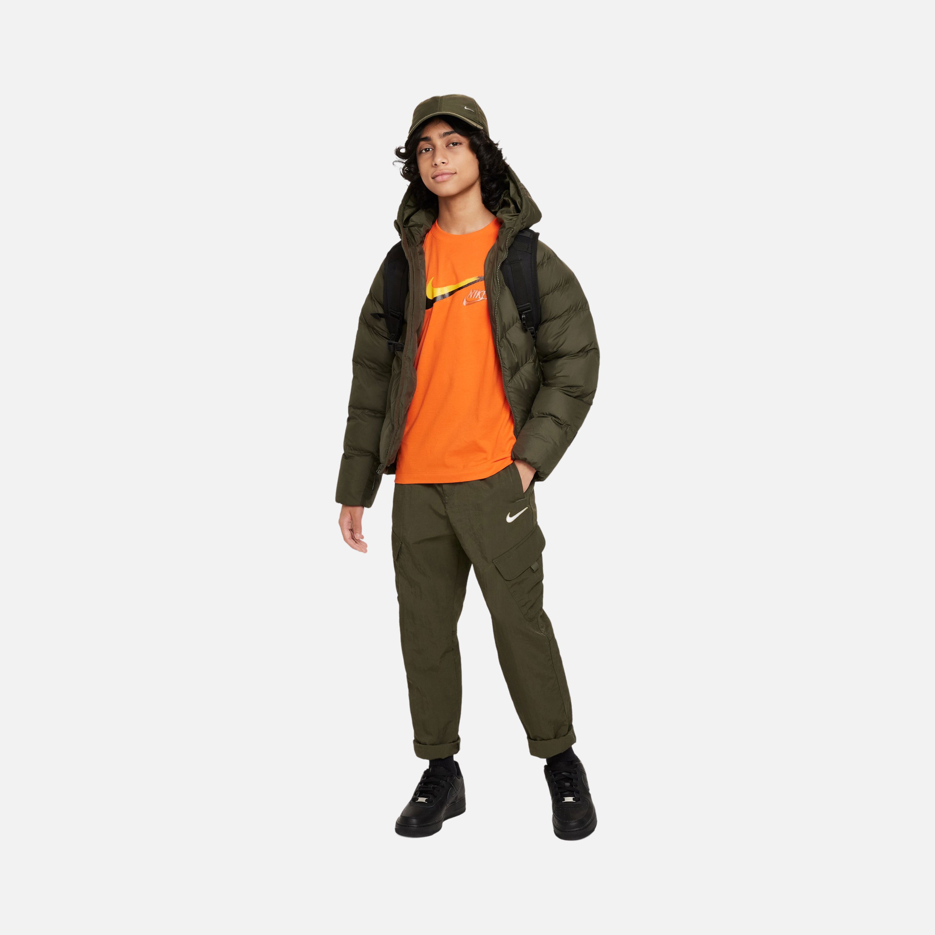 Nike Sportswear ''Multi Spray Paint Swoosh Logo'' Short-Sleeve (Boys') Çocuk Tişört