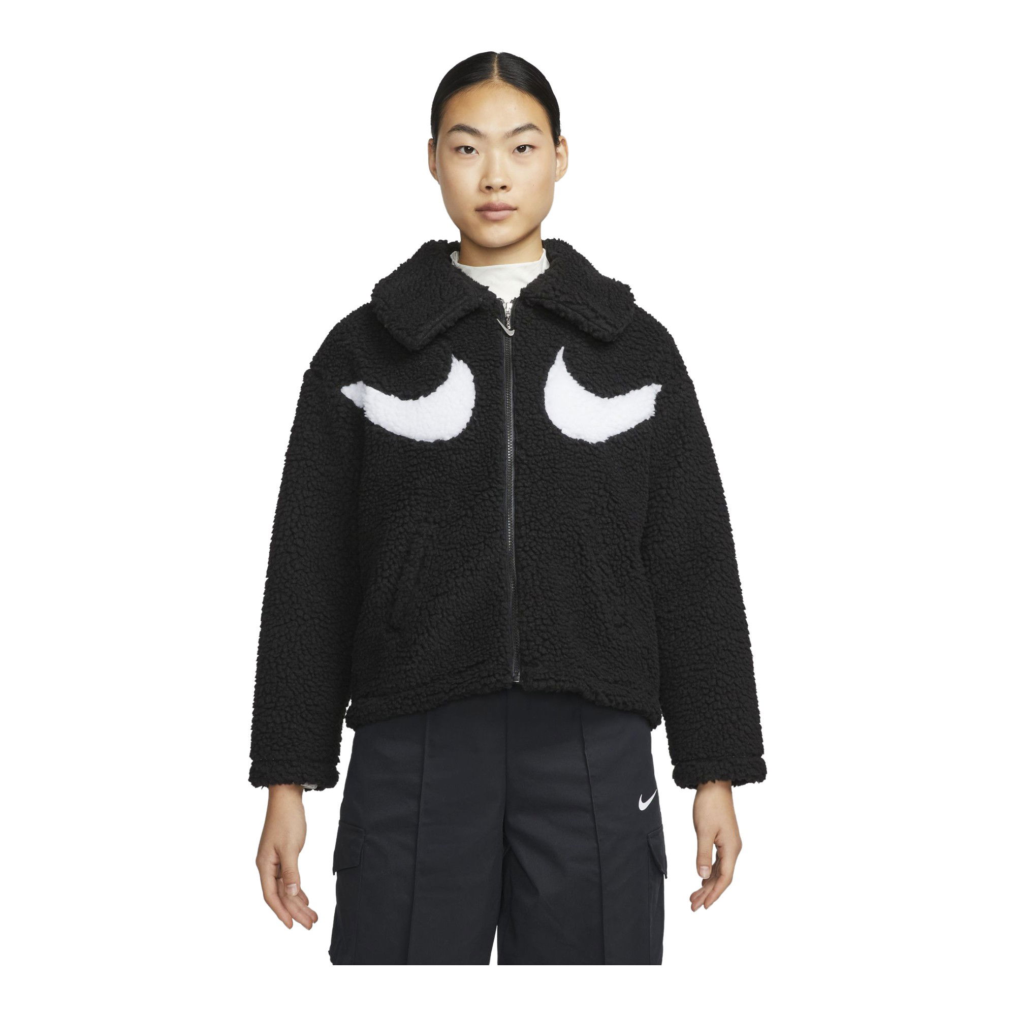 Nike Sportswear Sherpa Swoosh Graphic Full-Zip Kadın Ceket