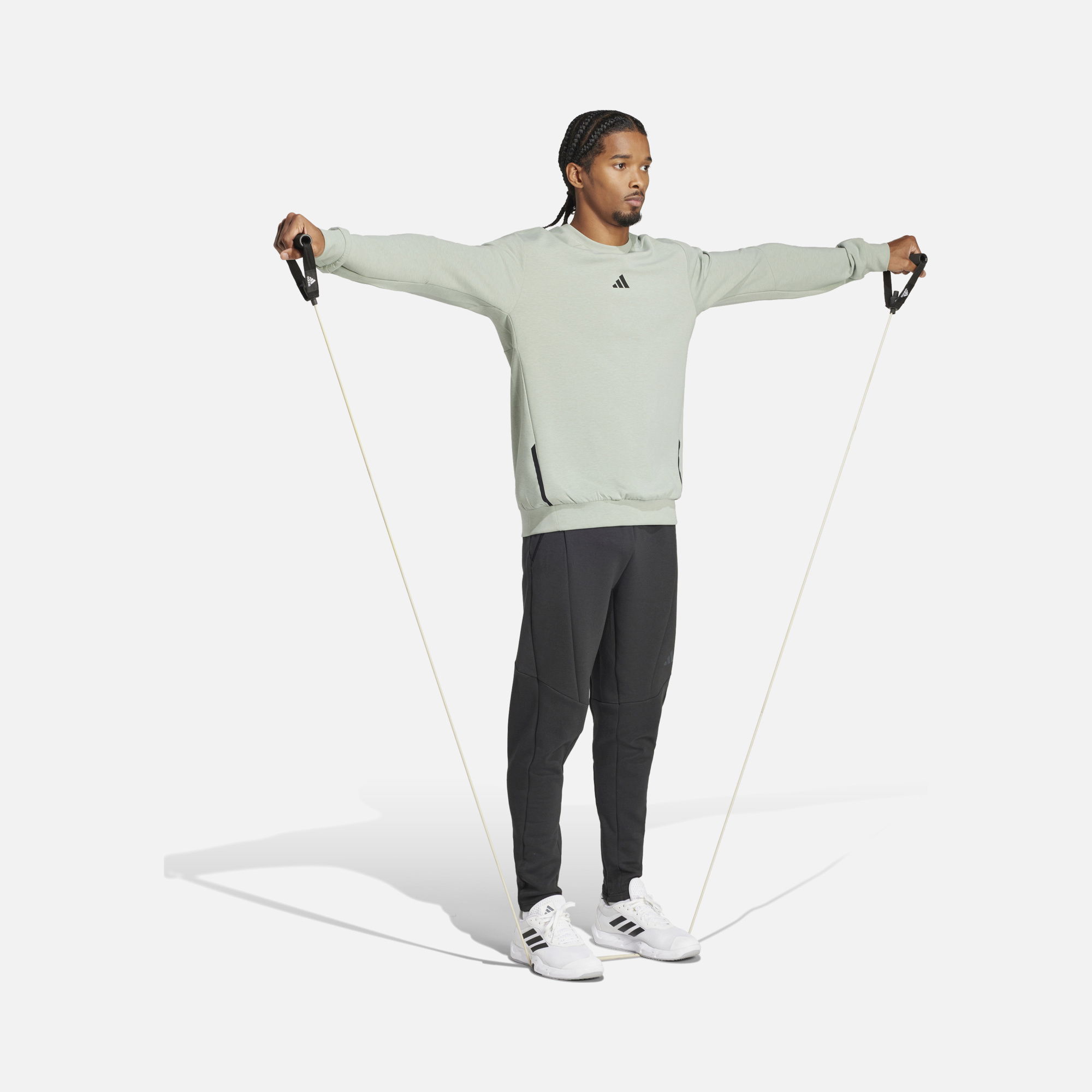 adidas AEROREADY Designed for Gym & Training Crew Erkek Sweatshirt