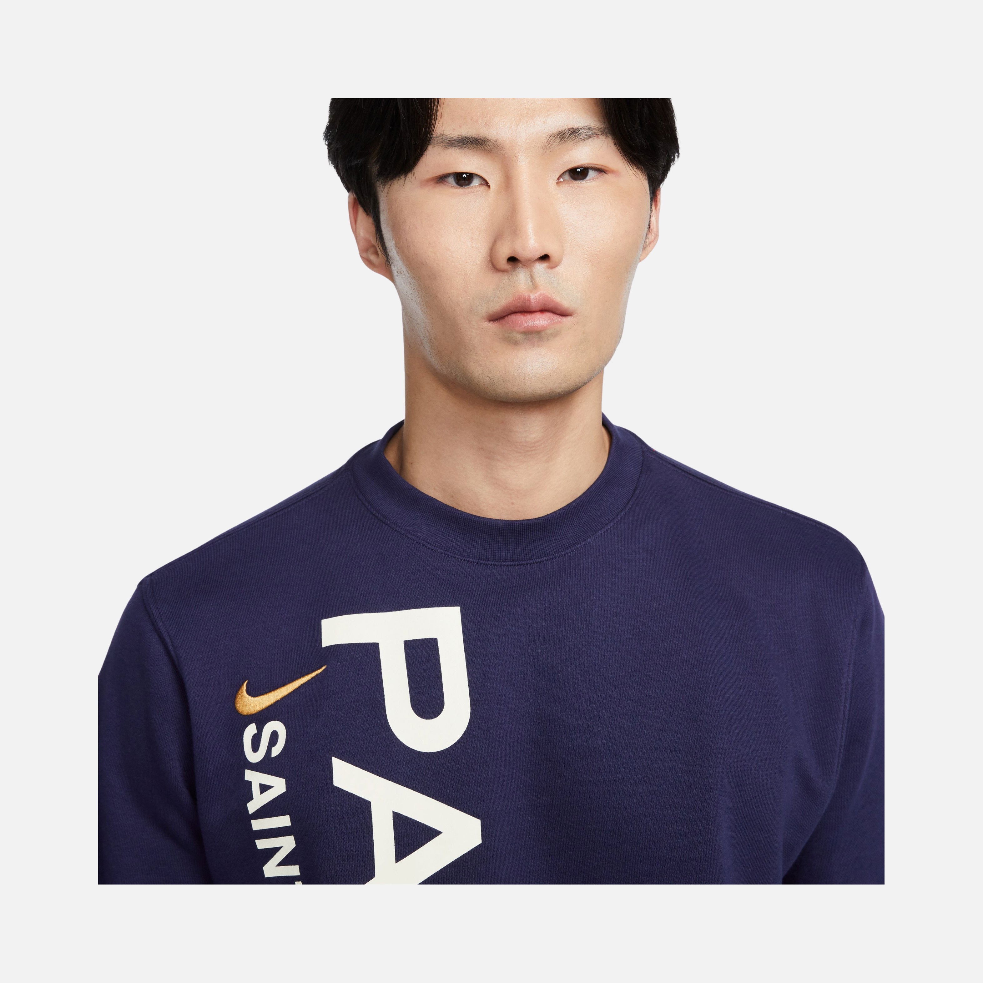 Nike Paris Saint Germain Soccer Crew-Neck French Terry Erkek Sweatshirt