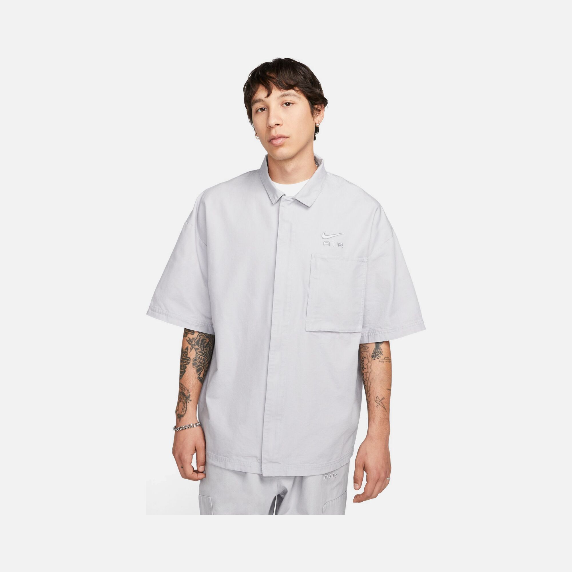 Nike Sportswear Air Woven Over Full-Zip Short-Sleeve Erkek Gömlek