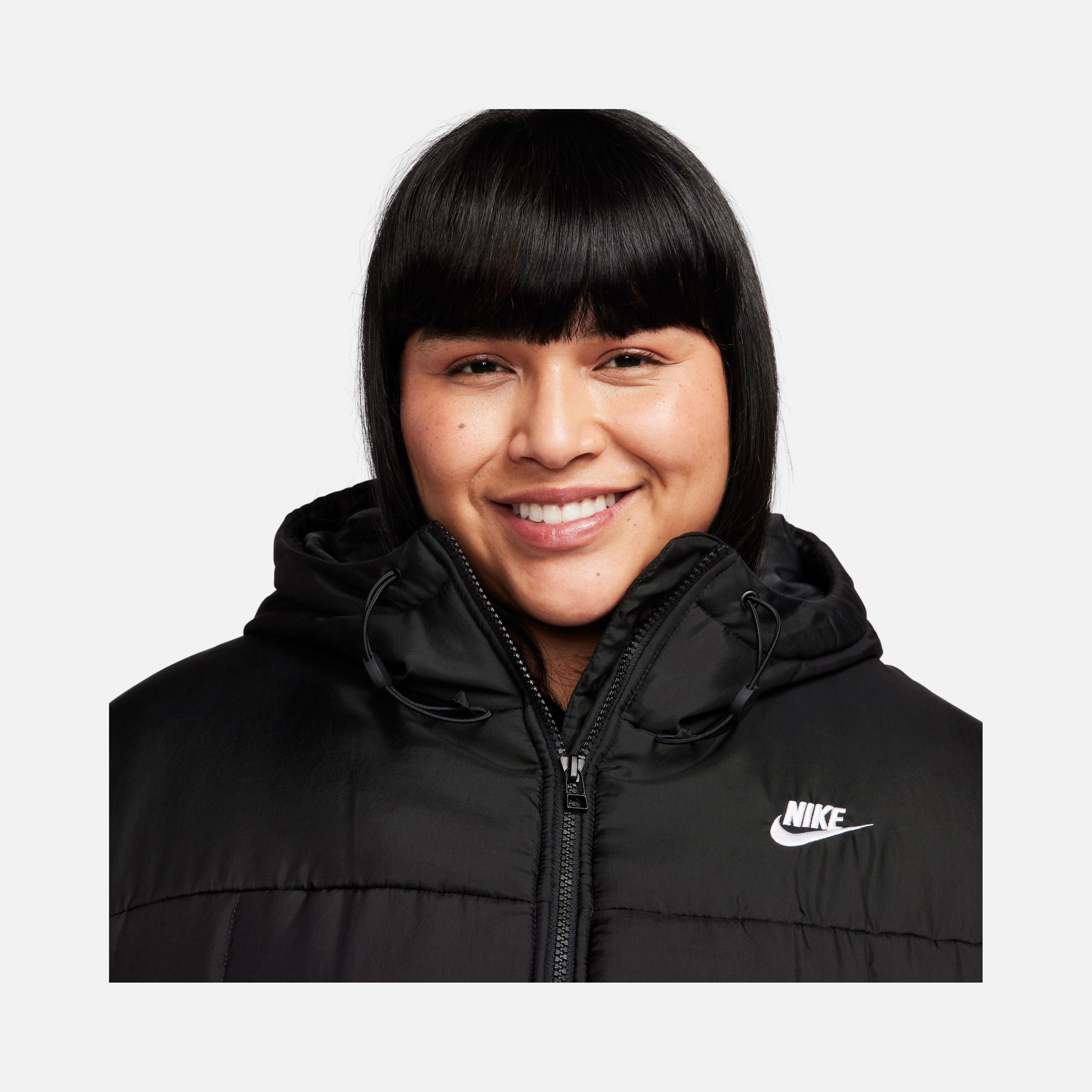 Nike Sportswear Essential Therma-Fit Puffer Full-Zip Hoodie (Plus Size) Kadın Mont