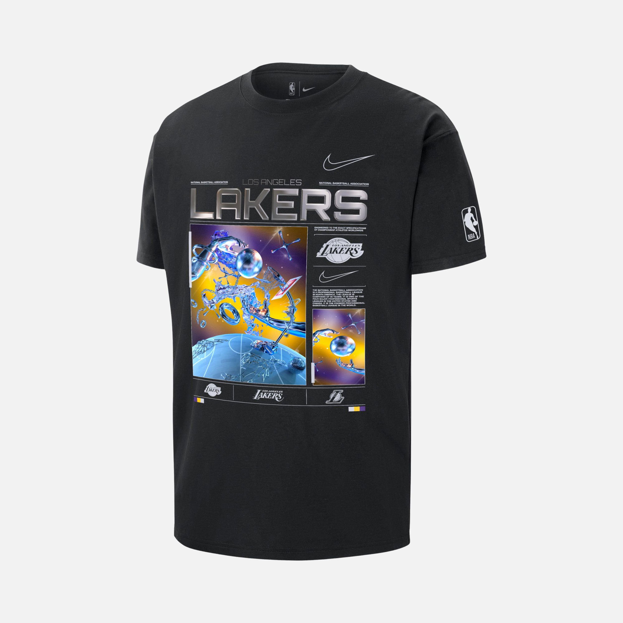 Nike Los Angeles Lakers Courtside NBA Max90 Basketball Short-Sleeve Erkek Tişört