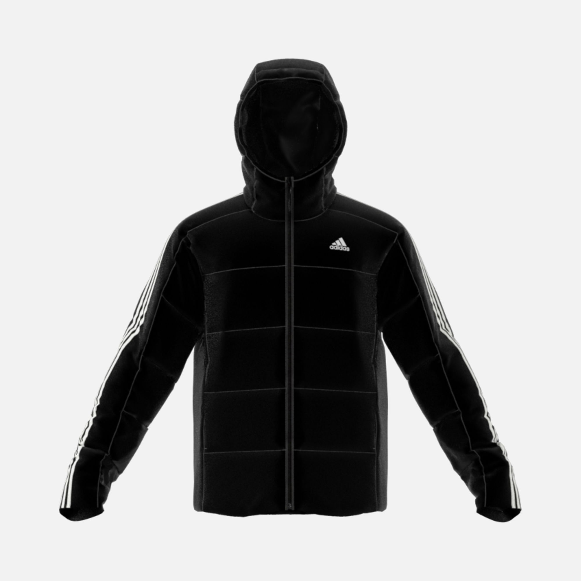 adidas Essentials Midweight Down 3-Stripes Full-Zip Hoodie Erkek Ceket