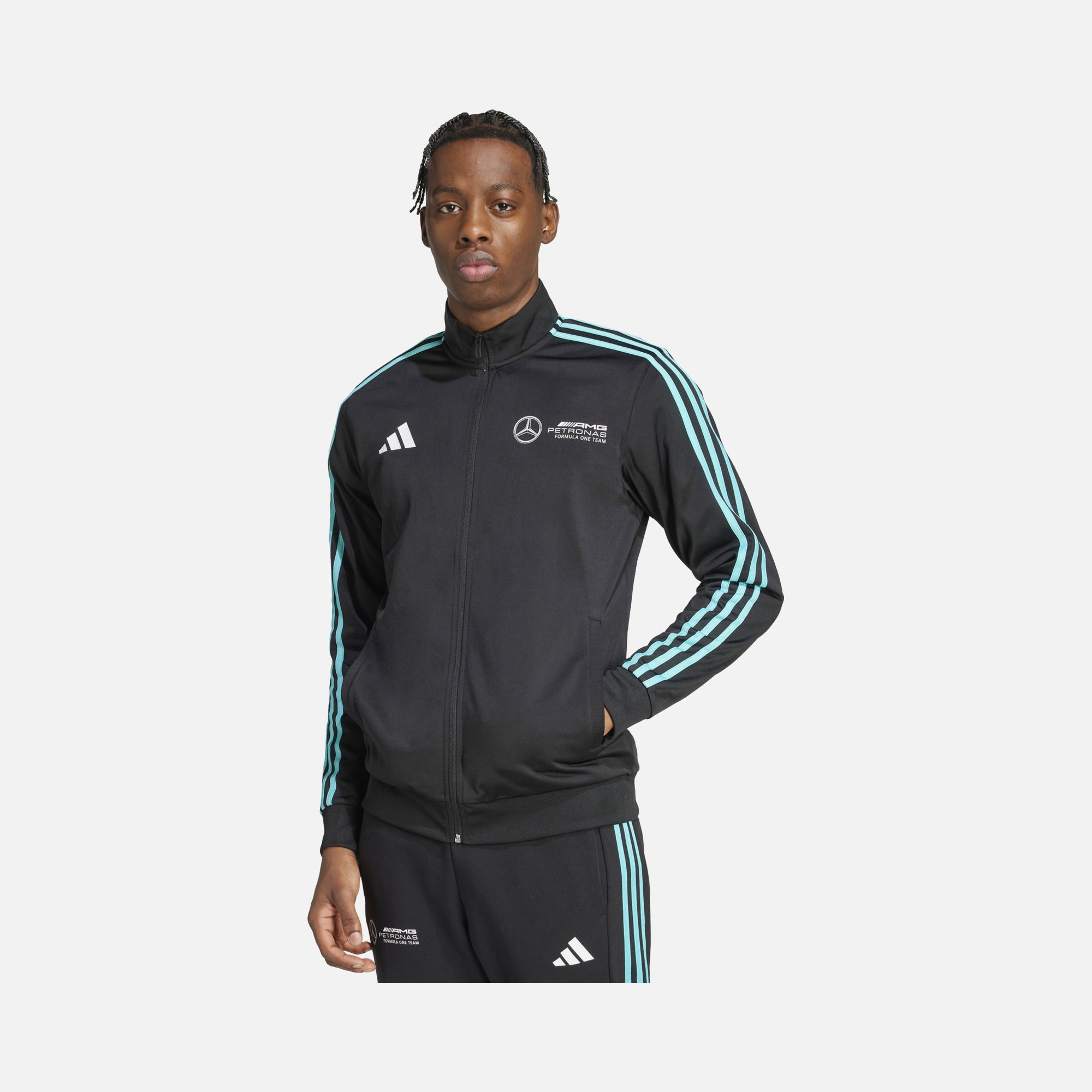 adidas Mercedes-AMG Petronas DNA F1 Team Graphic 3-Stripes Racing Fans Full-Zip Erkek Ceket