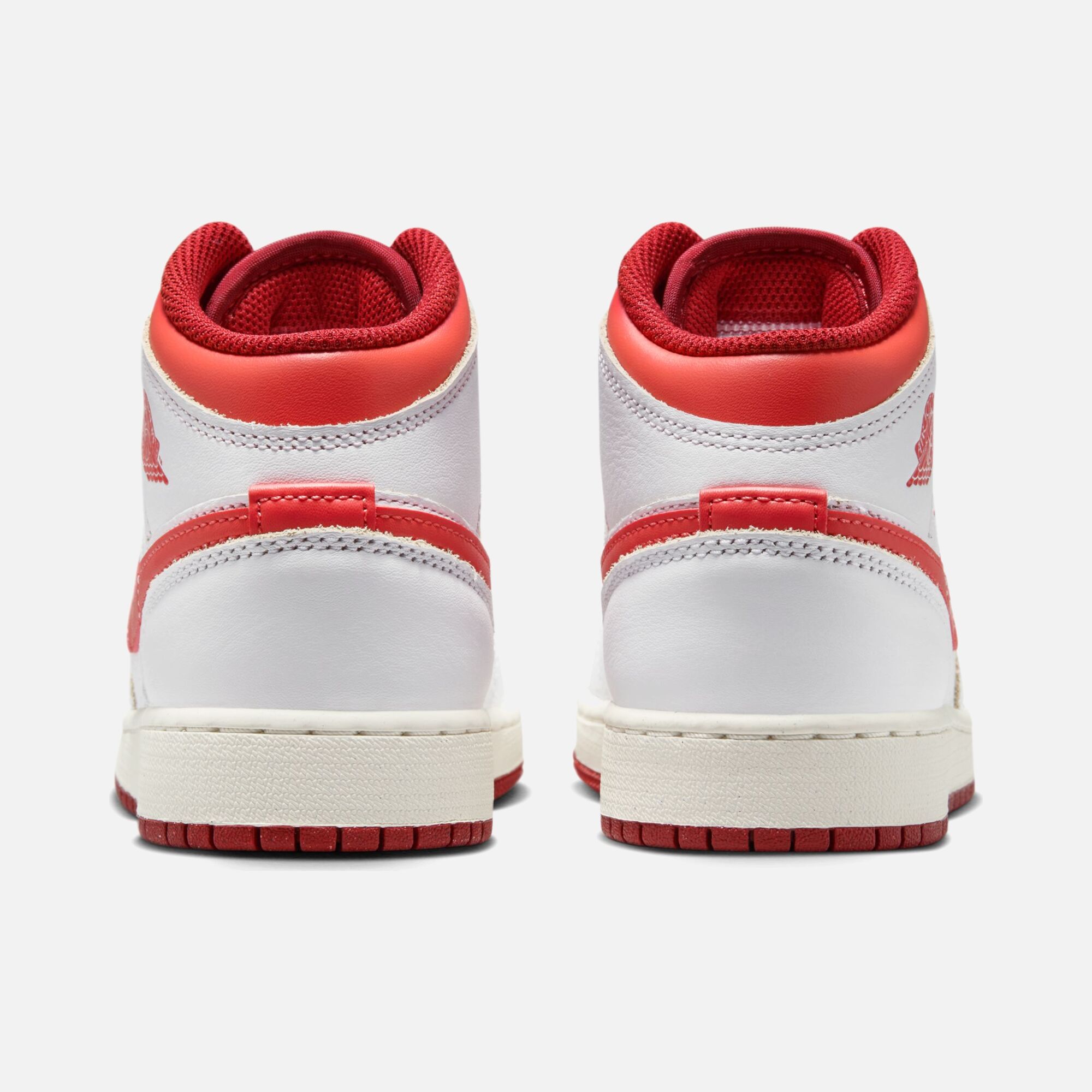 Nike Air Jordan 1 Mid SE ''White Dune Red'' (GS) Spor Ayakkabı