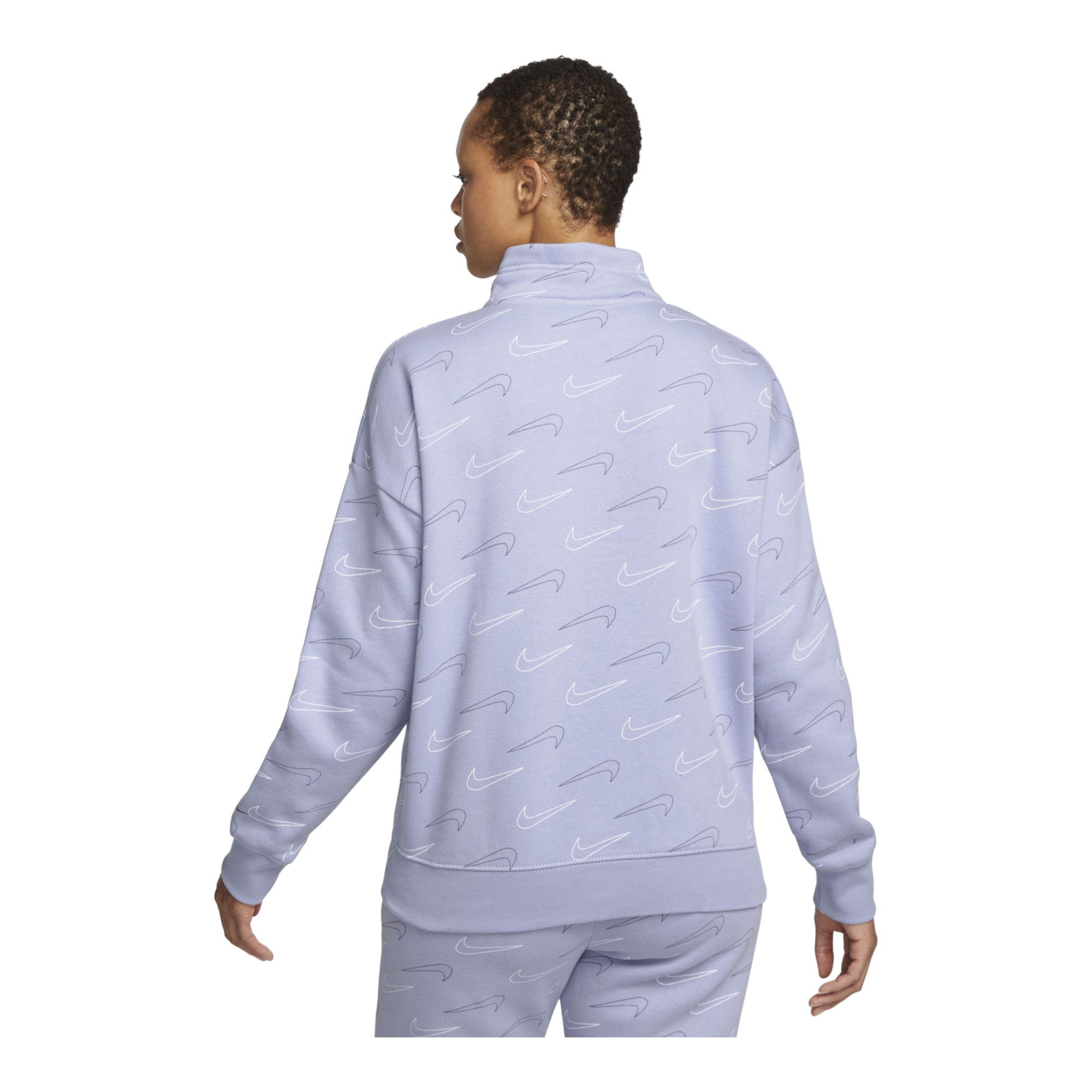 Nike Sportswear Fleece Metallic Swoosh Printed 1/4-Zip Kadın Sweatshirt