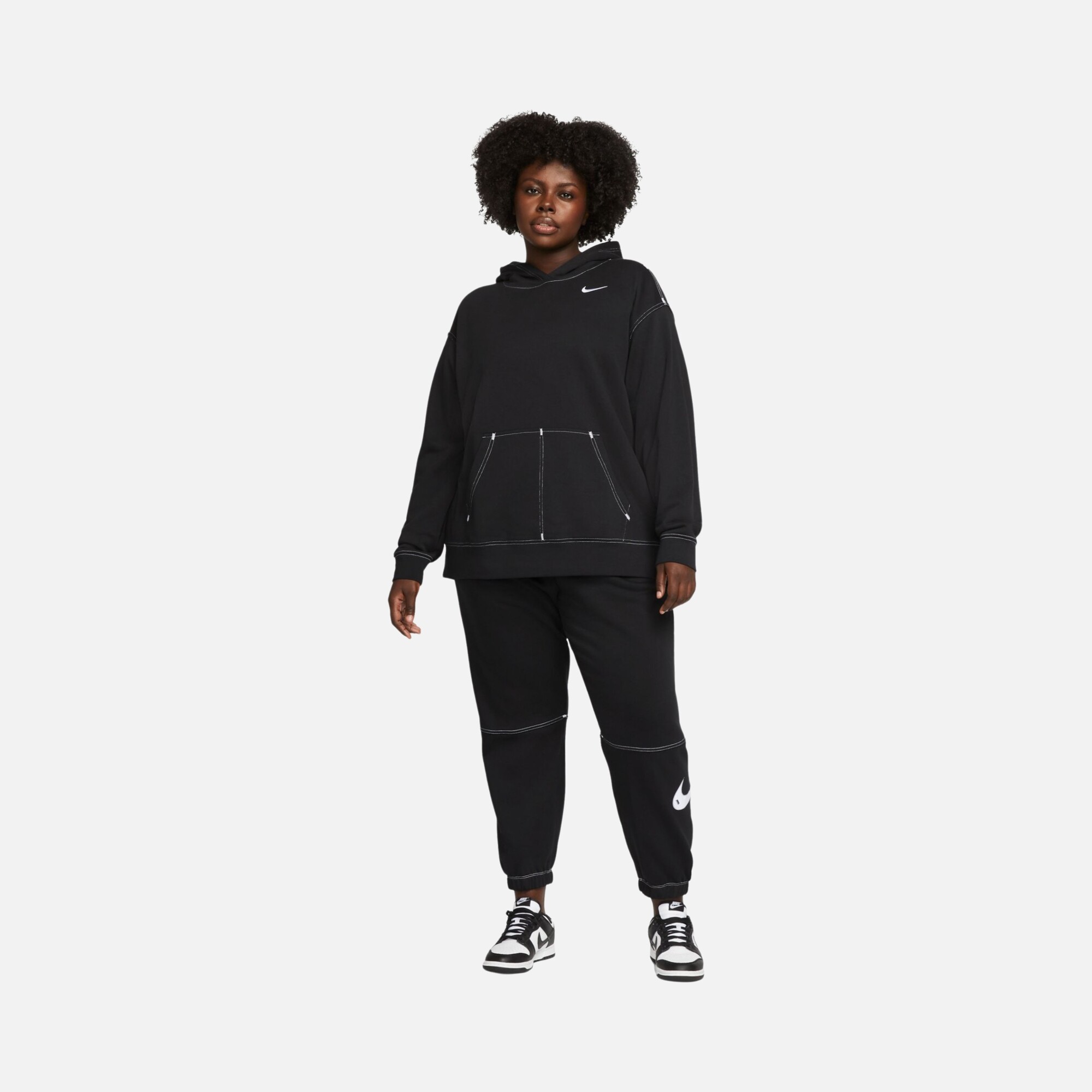 Nike Sportswear Swoosh Fleece Hoodie (Plus Size) Kadın Sweatshirt